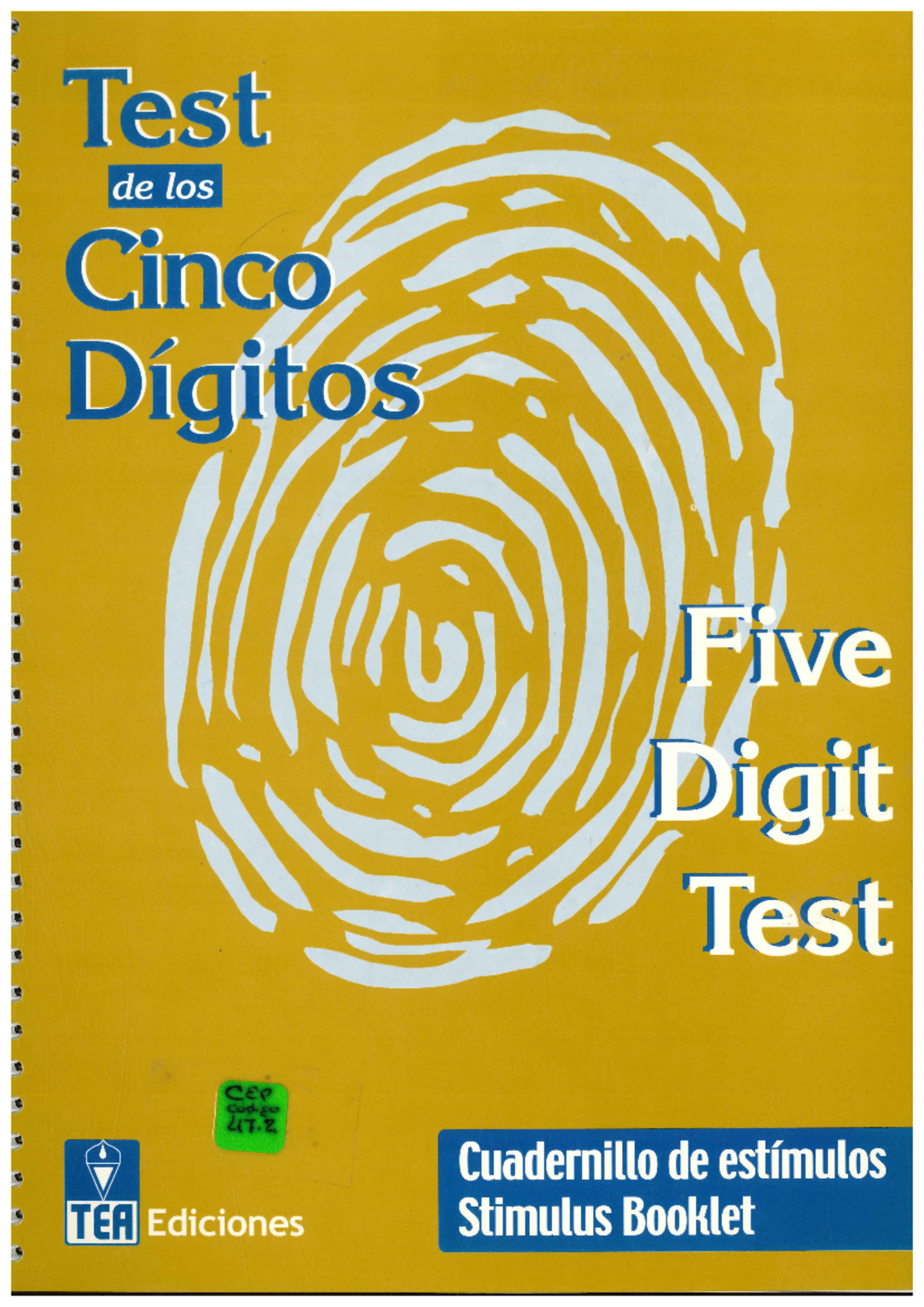 Test de los Cinco Dígitos - Cuadernillo DE Estímulos - Document Preview