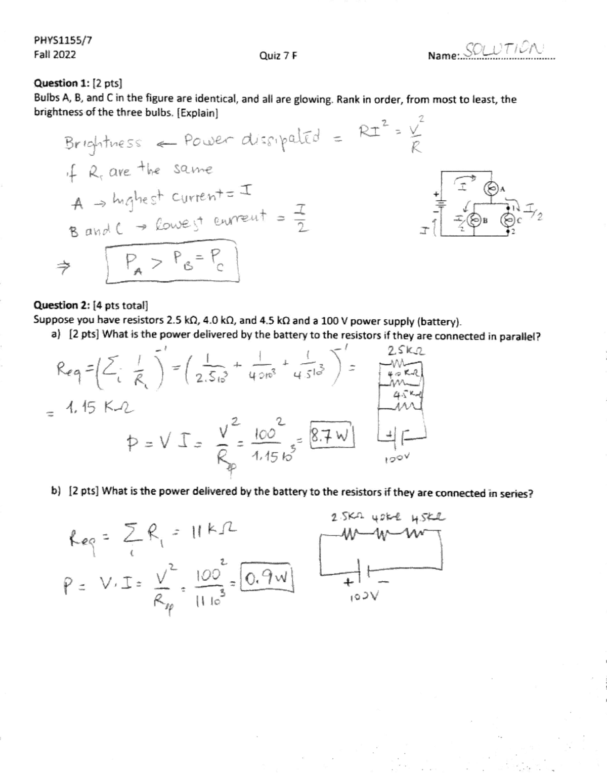 PHYS1157 FA22 Quiz 2F Solutions and Explanations - Studocu