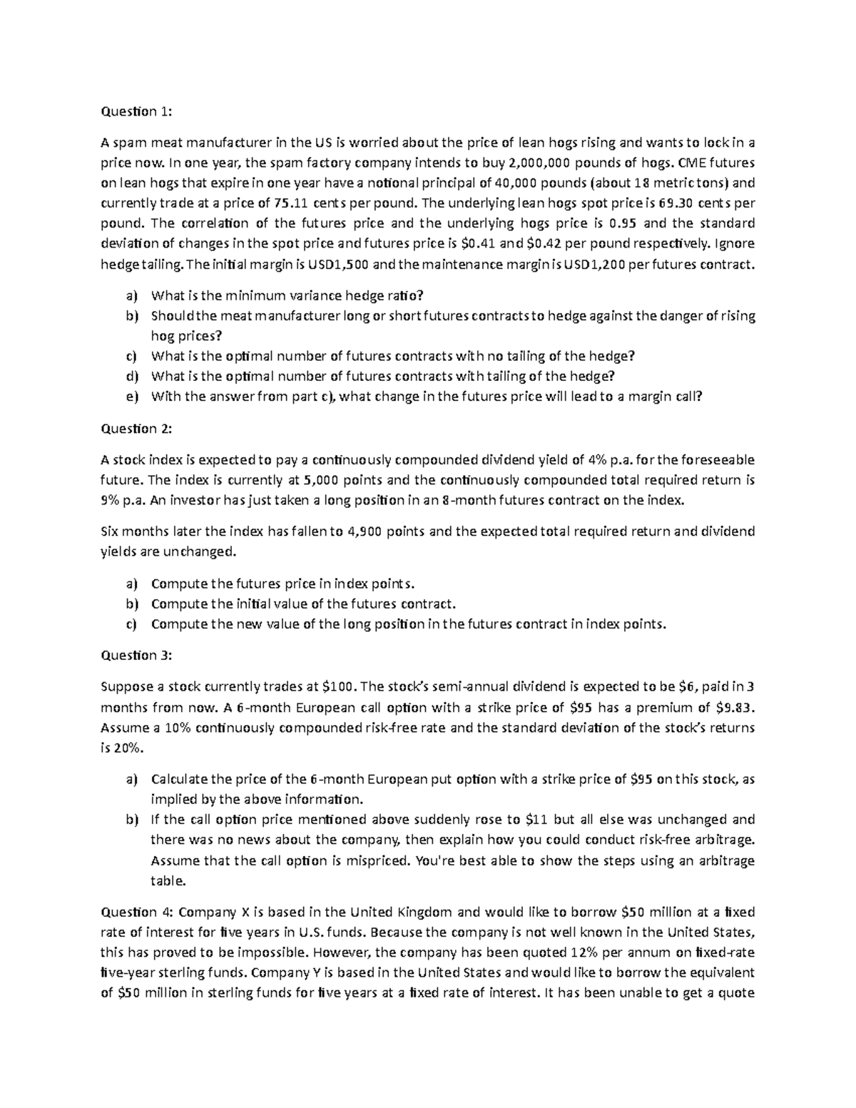Final Exam Derivatives Test - Good Luck! - Studocu