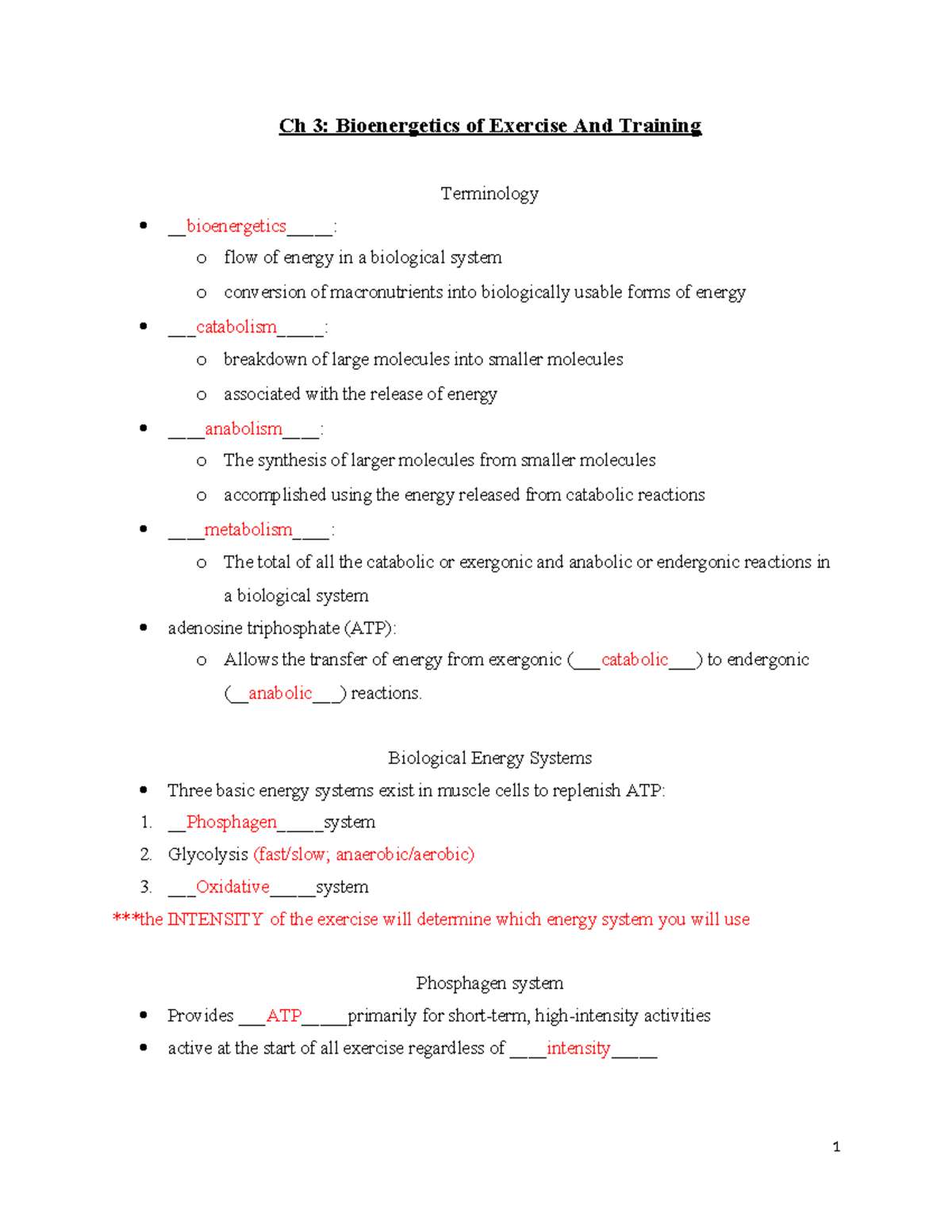 Bioenergetics of Exercise & Training: Energy Systems & ATP Insights (Ch ...