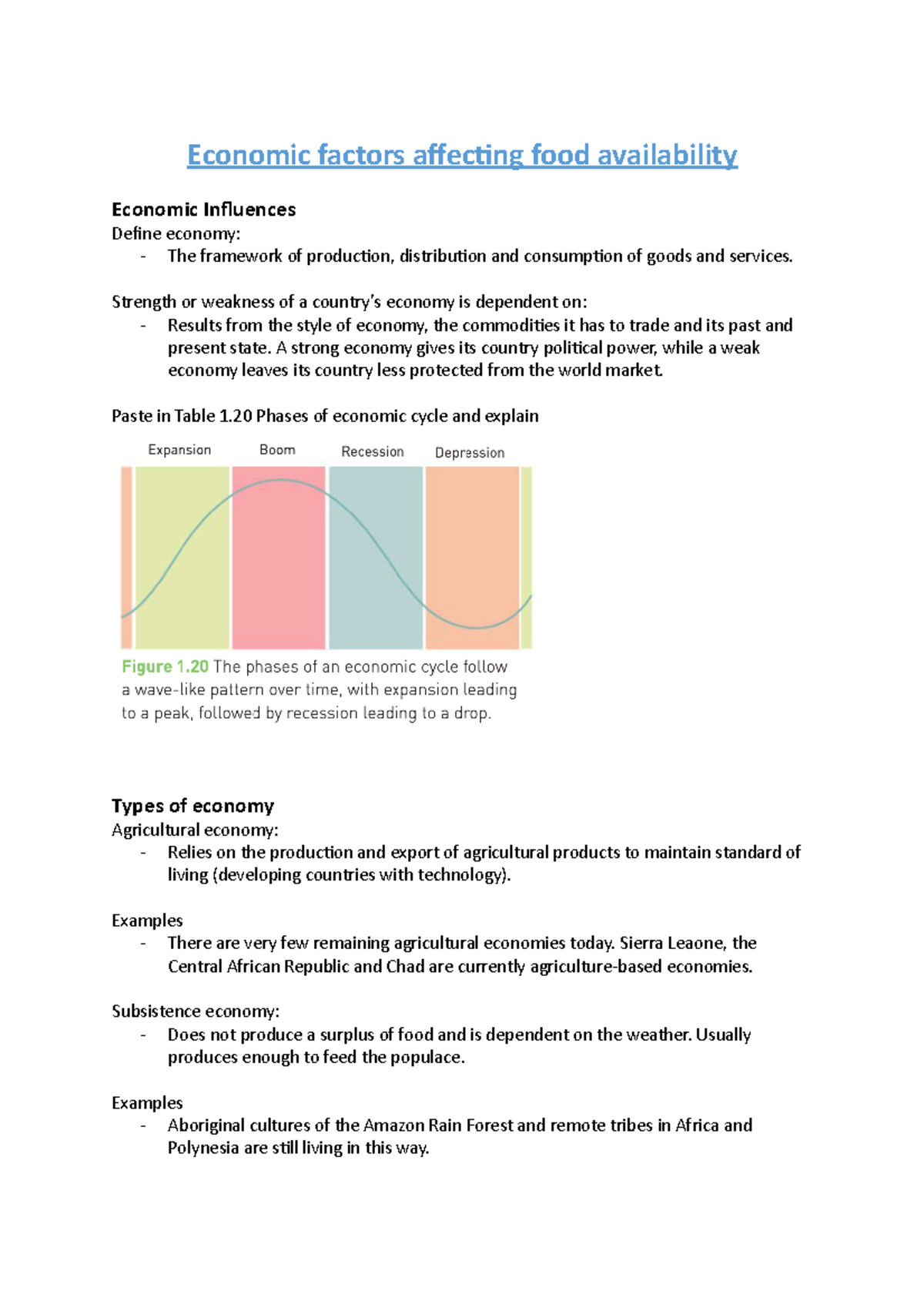 "ECO 101: Economic Factors Influencing Food Availability in Context ...