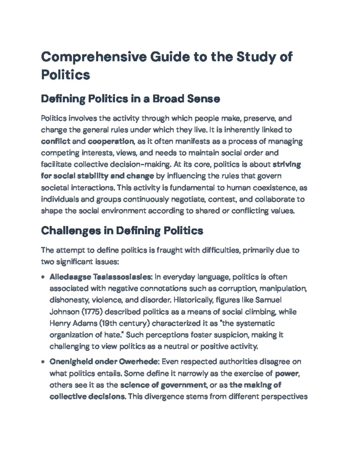 Comprehensive Guide to Political Concepts and Theories (POL 101) - Studocu