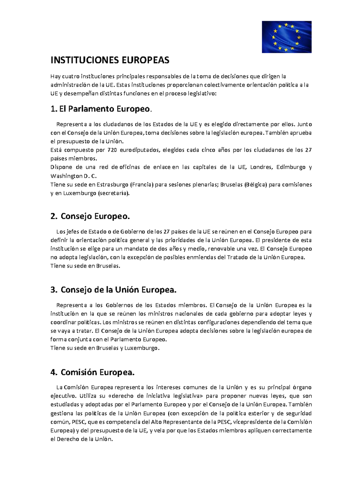 Instituciones Europeas: Estructura y Funciones Clave de la UE - Studocu