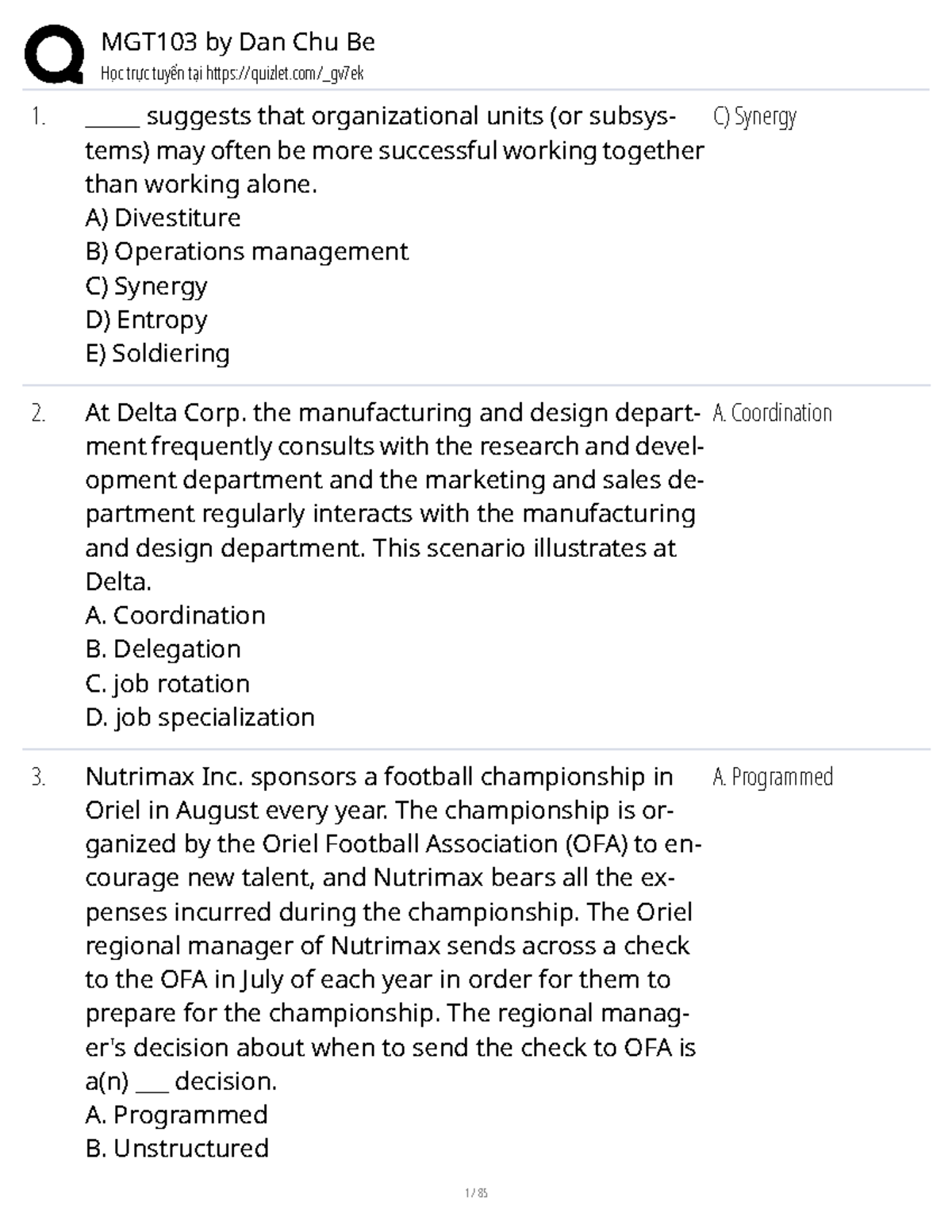 MGT103 Final Exam Study Notes: Key Concepts and Strategies - Studocu