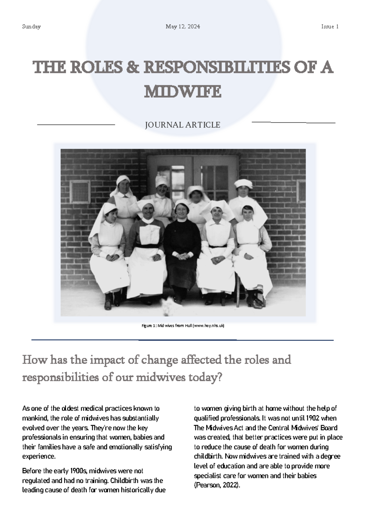 Unit 8 - Evolving Roles & Responsibilities of Midwives in Maternity ...