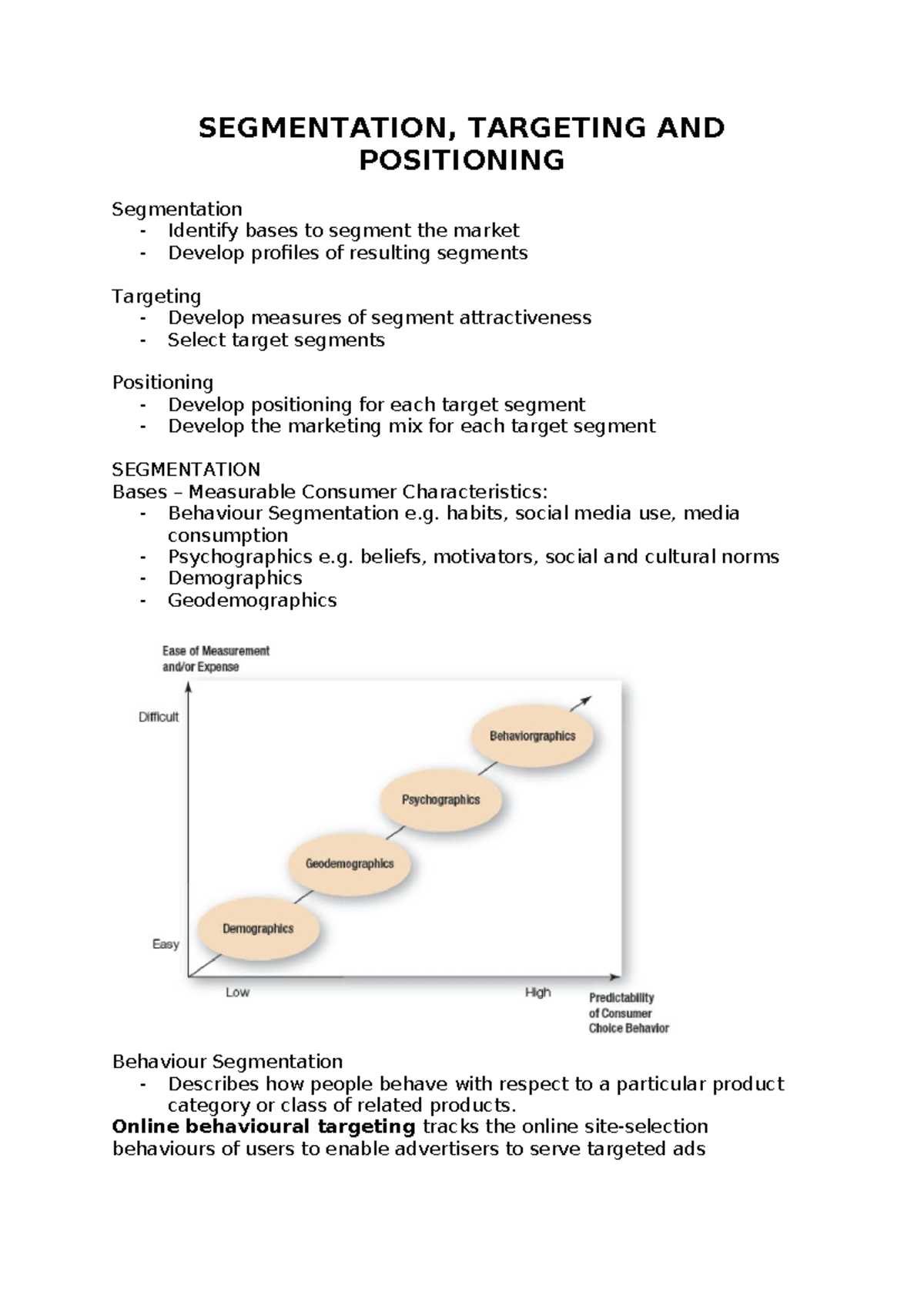 SEG 101: Segmentation, Targeting & Positioning Overview - Studocu