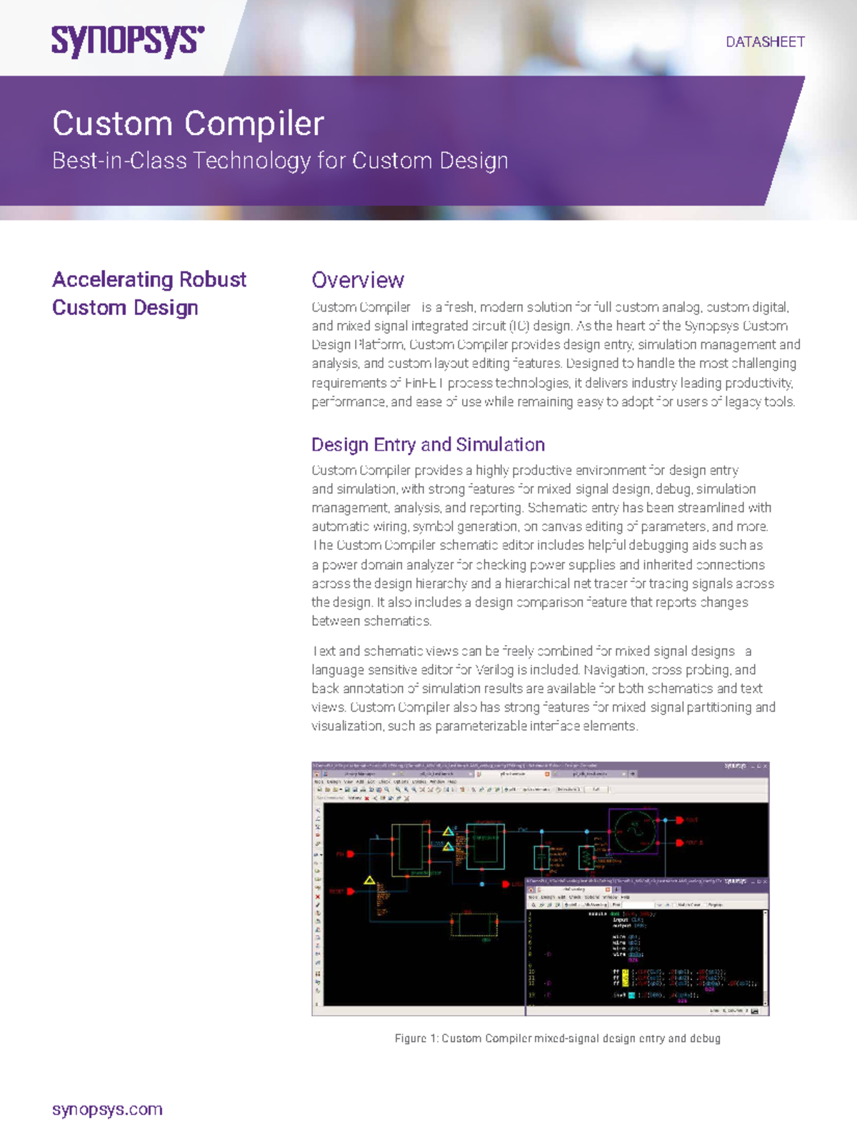 DATASHEET: Custom Compiler Technology Overview for Custom Design - Studocu