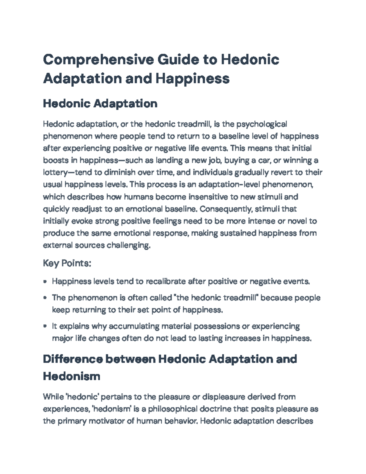 Comprehensive Overview of Hedonic Adaptation & Happiness Strategies ...