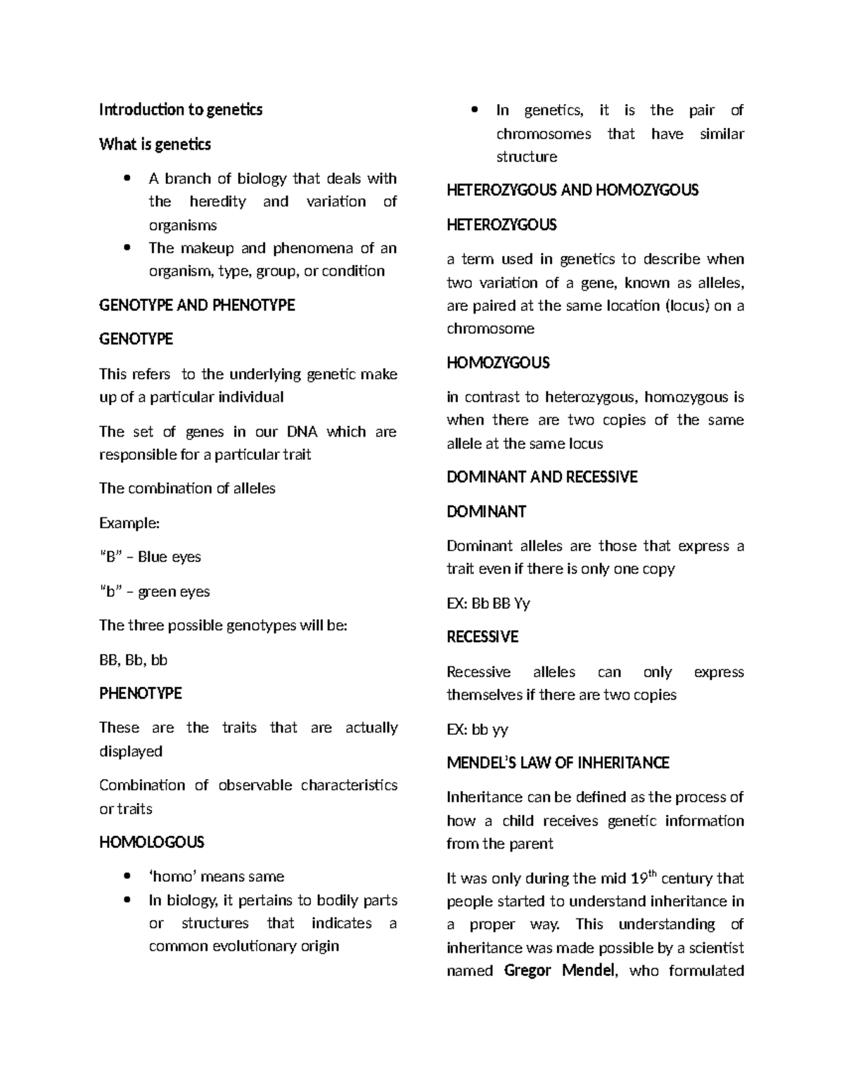 BIO SCI 101: Genetics and Human Biology Final Exam Reviewer - Studocu