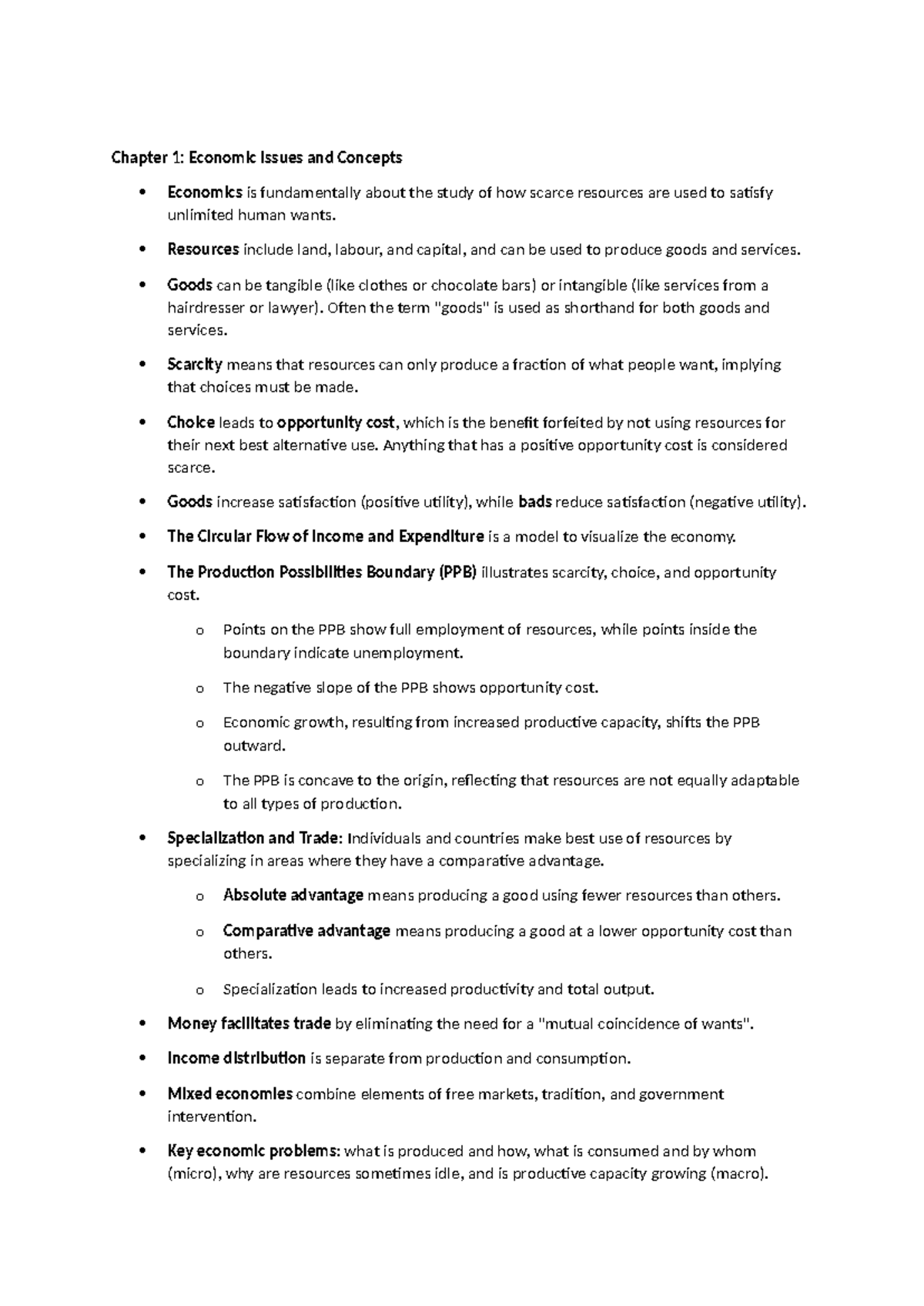 Econ notes with notebooklm - Chapter 1: Economic Issues and Concepts ...