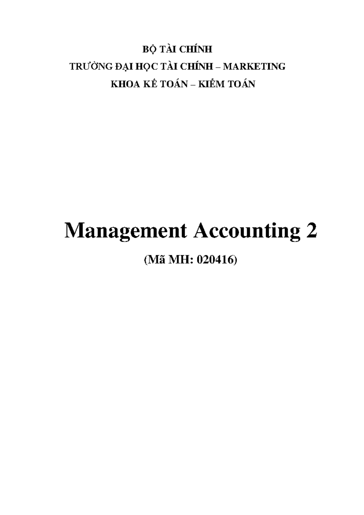 DH CLC. 020416 Management Accounting 2: Variance Analysis & Pricing ...