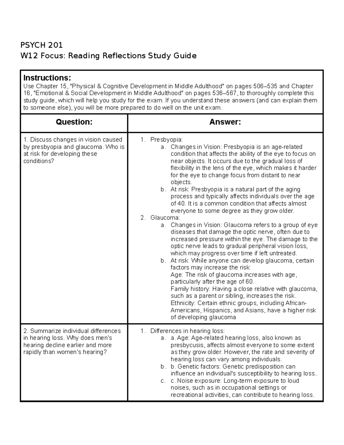 Psych 201 W12: Study Guide for Reading Reflections on Development - Studocu