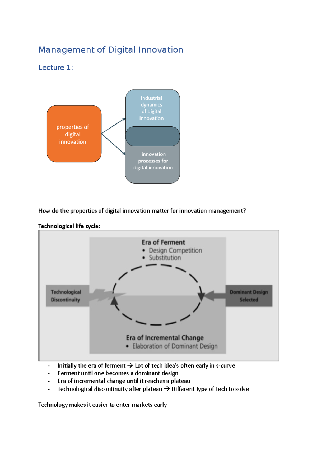 Management of Digital Innovation: Insights from Lectures on Disruption ...