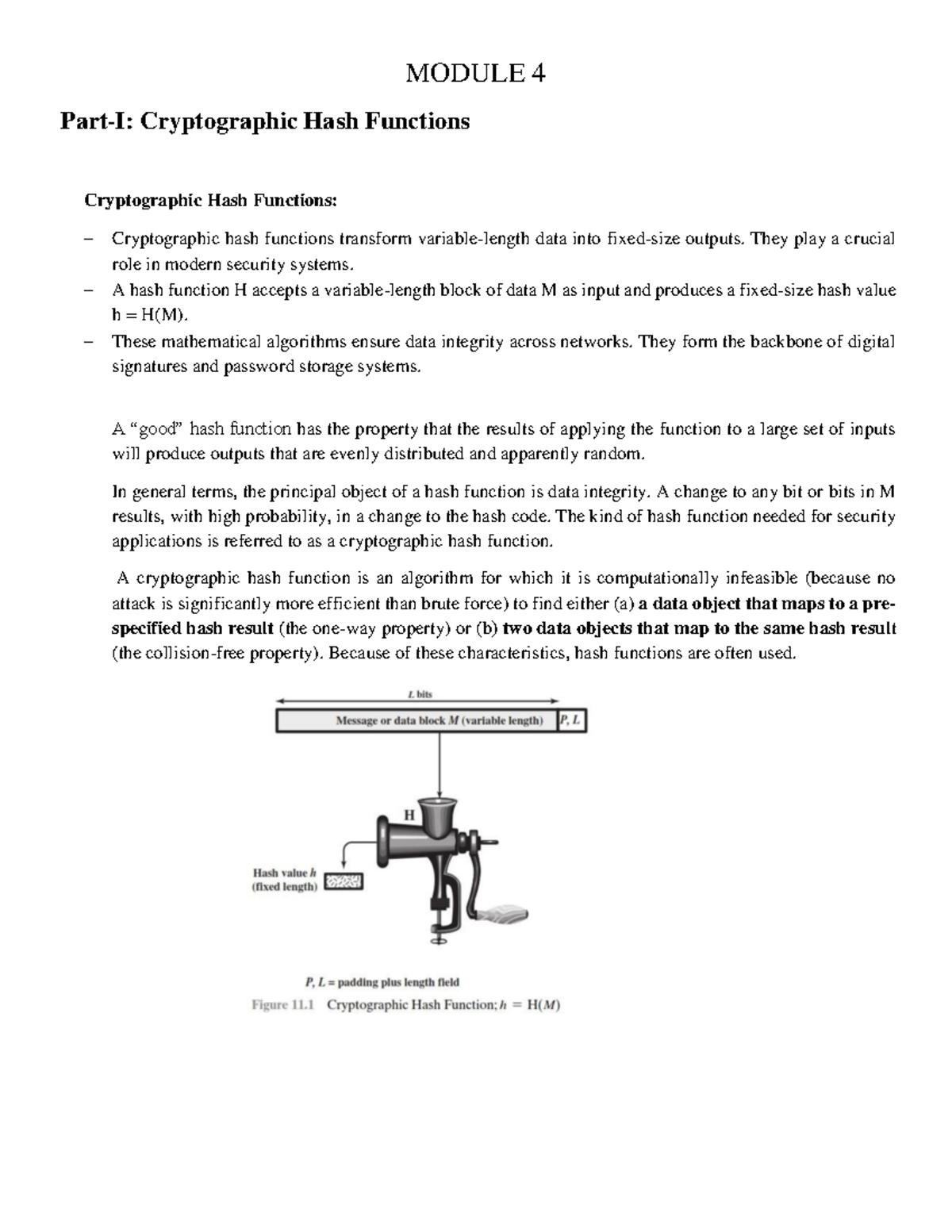 Dsm4 - Module 4: Cryptographic Hash Functions Overview and Applications ...