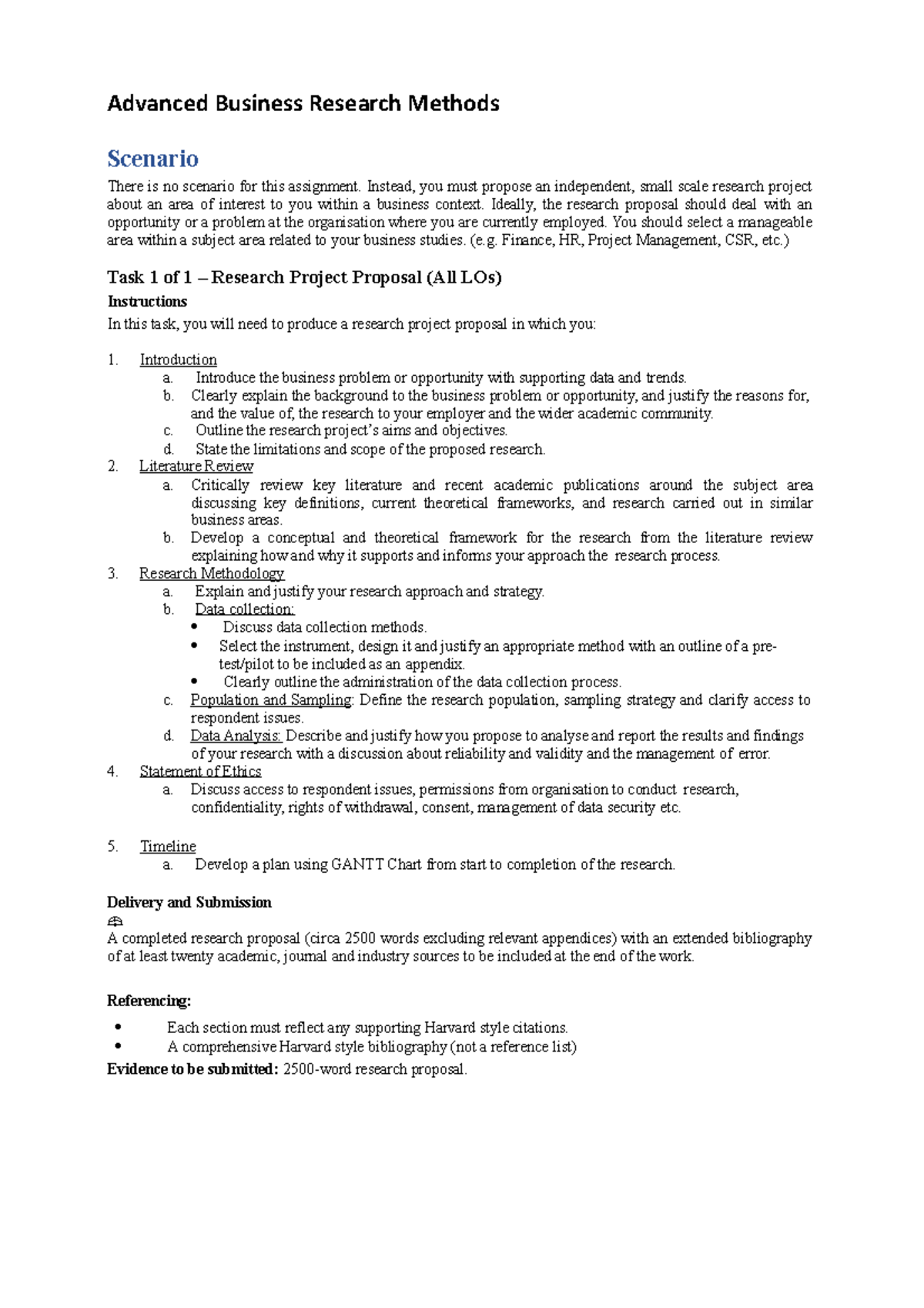 Advanced Business Research Proposal: Methods & Ethics (ABRM 101) - Studocu
