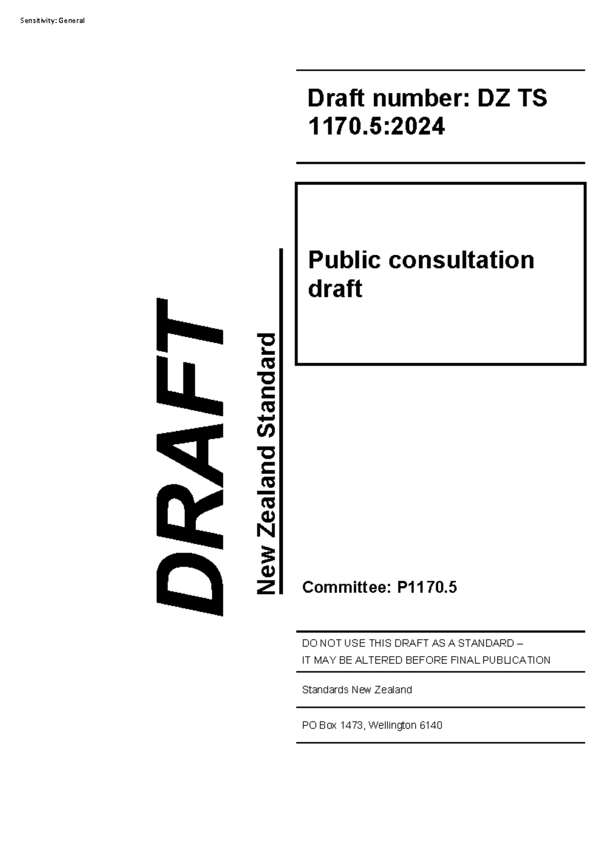 20240214 TS 1170.5 - Public Comment Draft - Sensitivity: General Draft ...