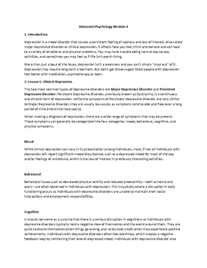 Chapter 4 - Anxiety Disorders - PSY1207 ABNORMAL PSYCHOLOGY CHAPTER 4 ...