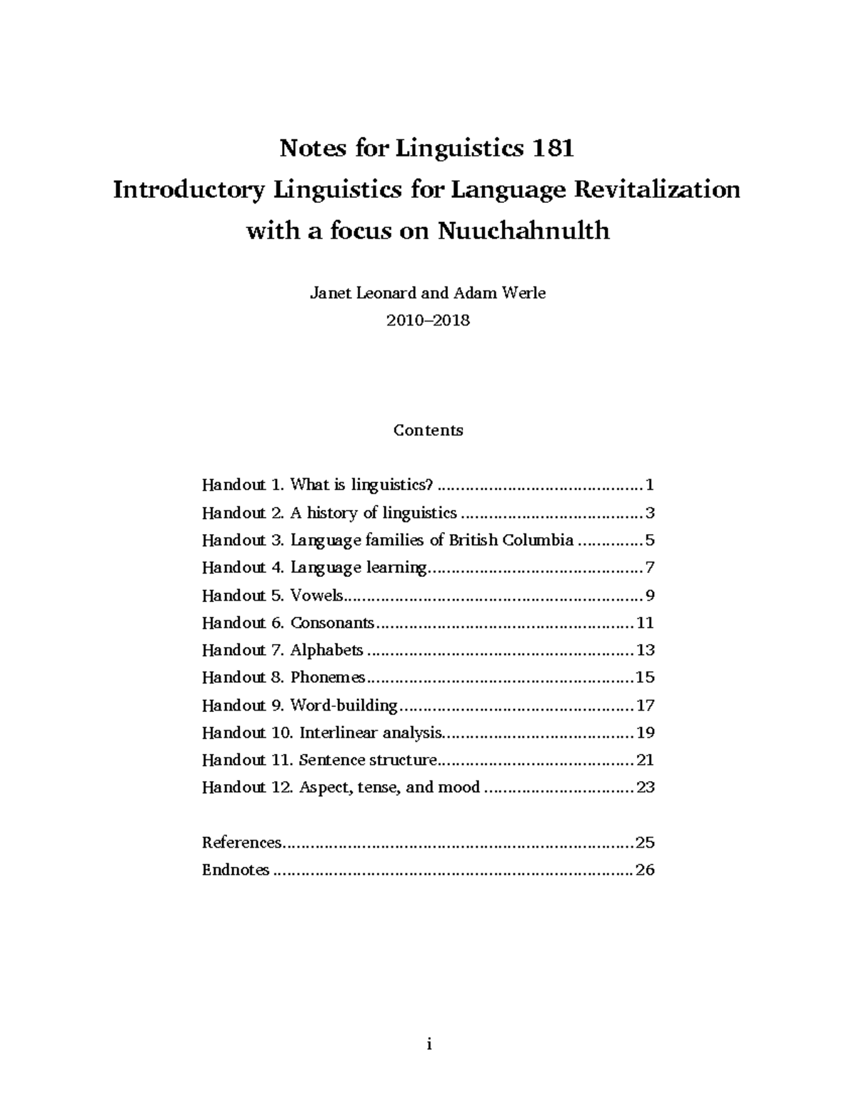 Linguistics 181: Notes on Language Revitalization and Nuuchahnulth ...