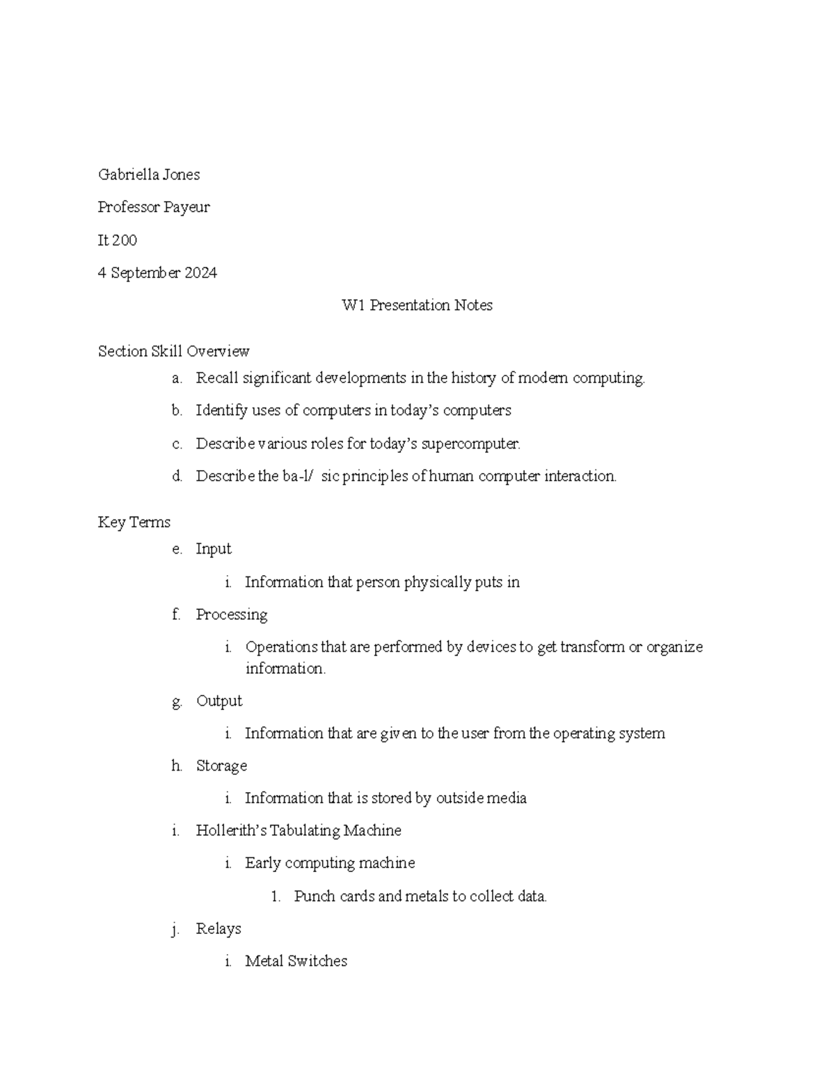 W1 IT 200 Presentation Notes: Overview of Modern Computing Skills - Studocu