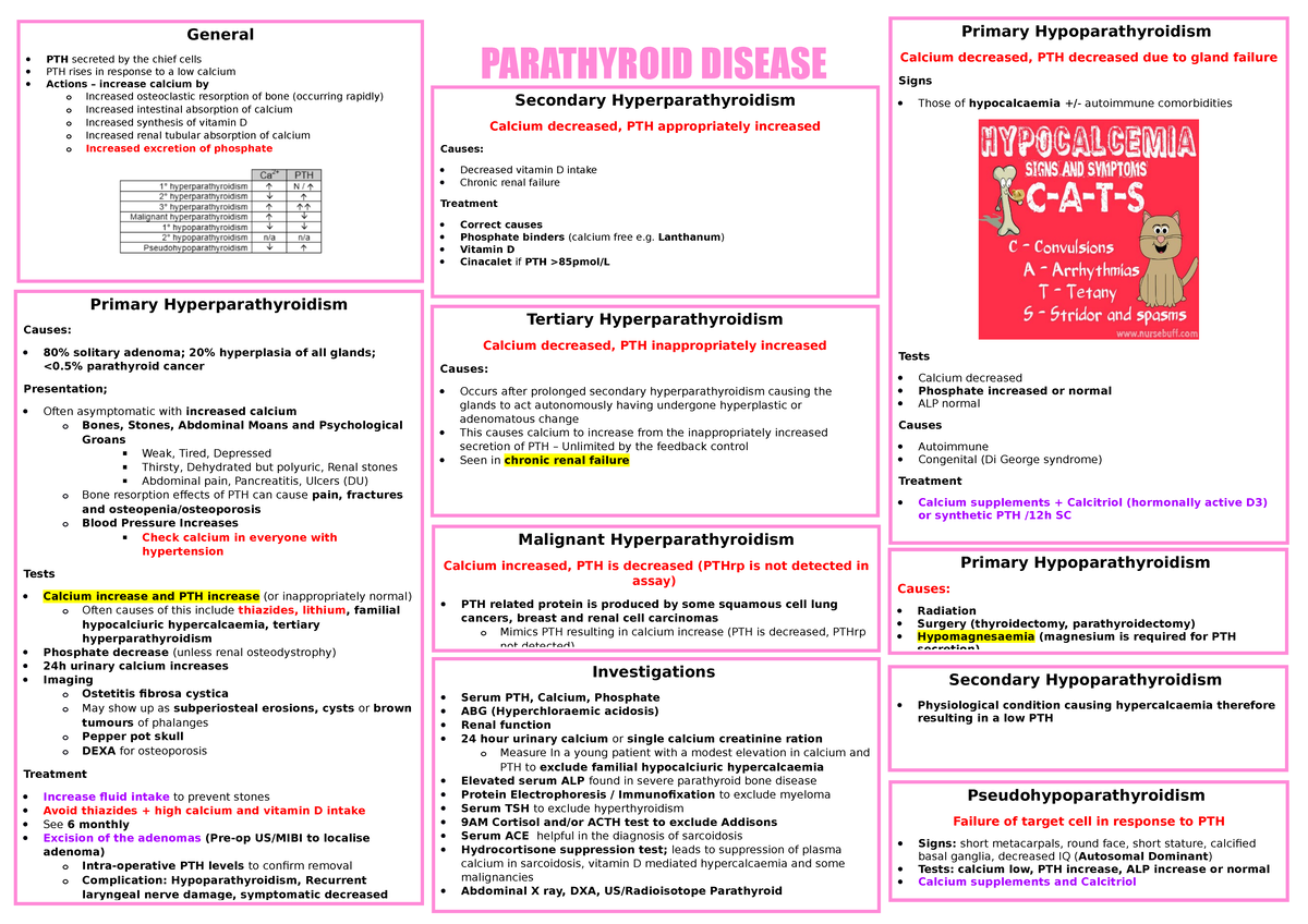 Parathyroid Disease Overview and Management Guide - n/a - Studocu