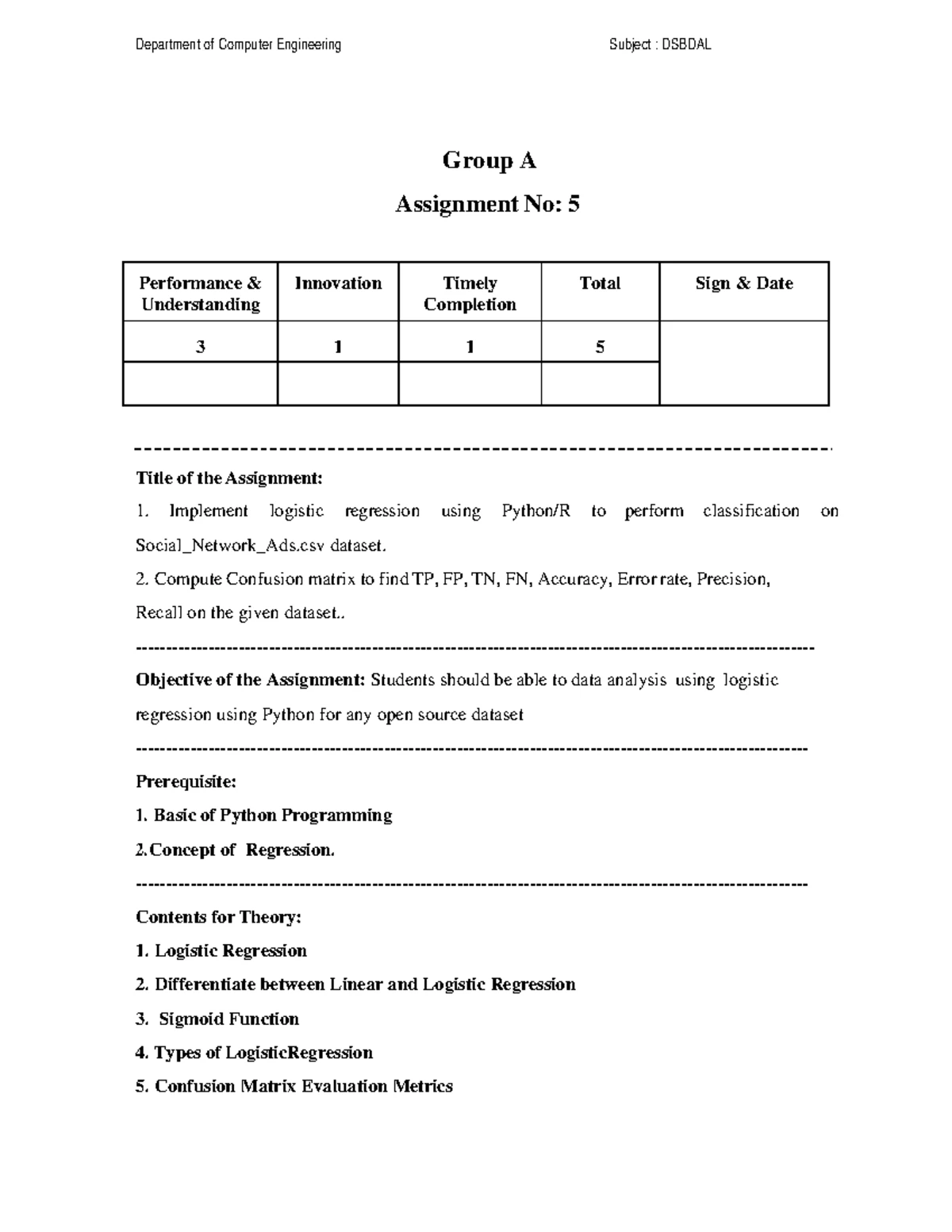 Dsbda Assignment No 1 - Data Science and Big Data Analysis - Group A ...