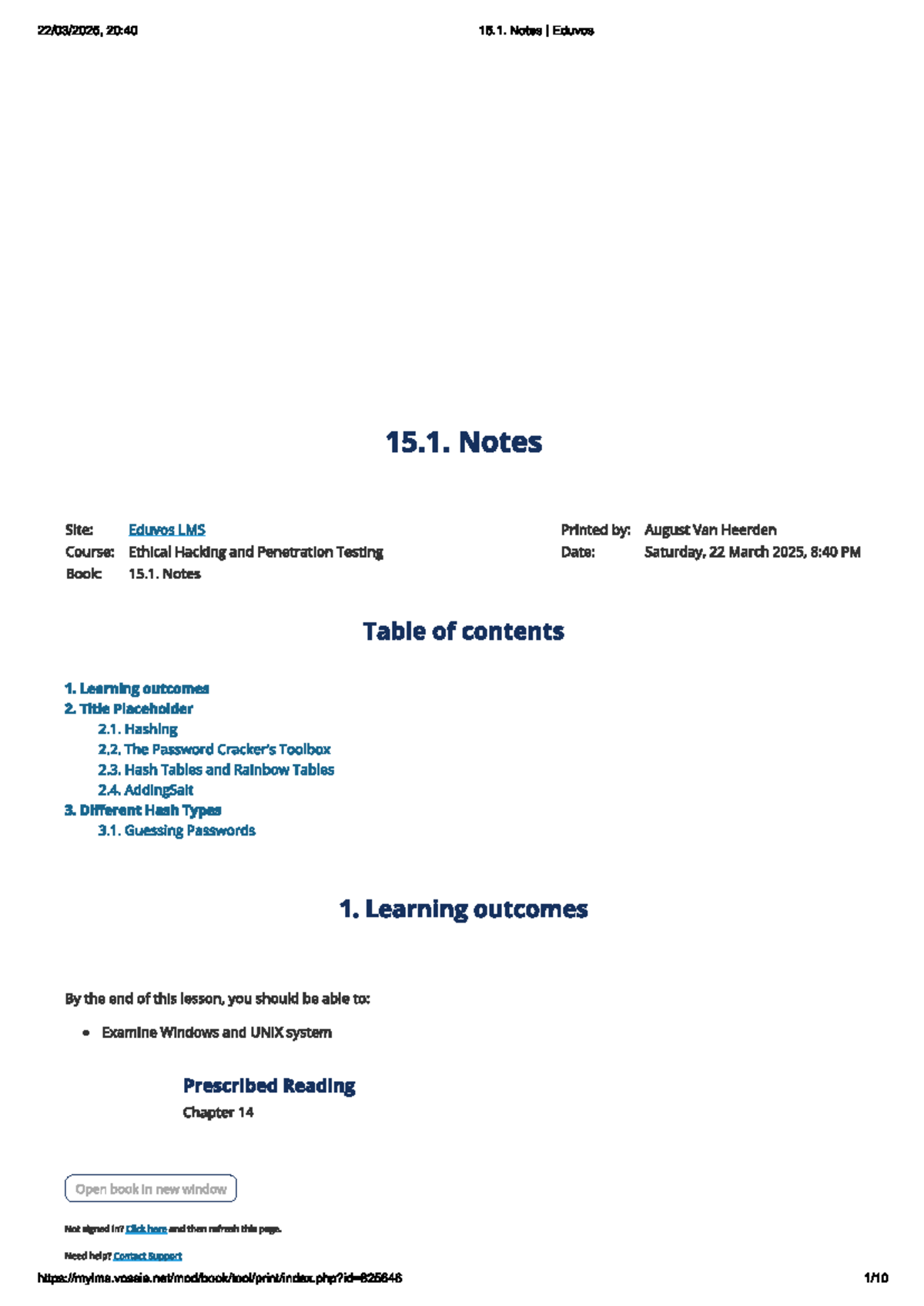 Ethical hacking and penetration testing notes (20:40) - Studocu