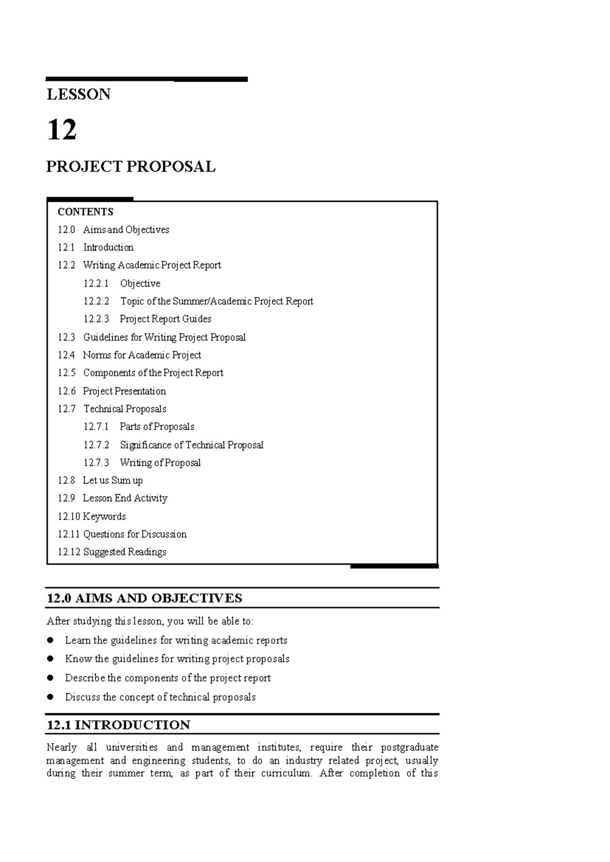 Corporate Communication Lesson-12 - LESSON Project Proposal 12 PROJECT ...