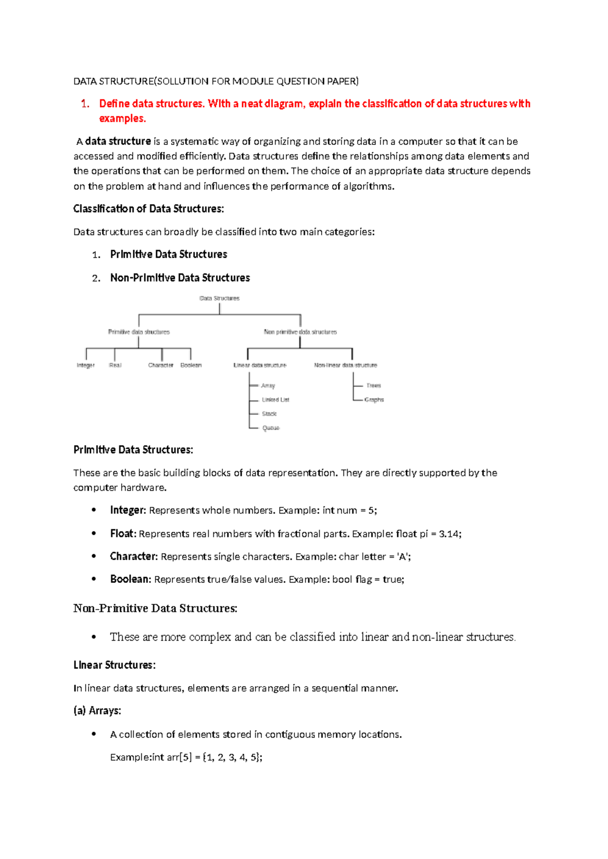 DATA Structure Modelpapersollution - DATA STRUCTURE(SOLLUTION FOR ...