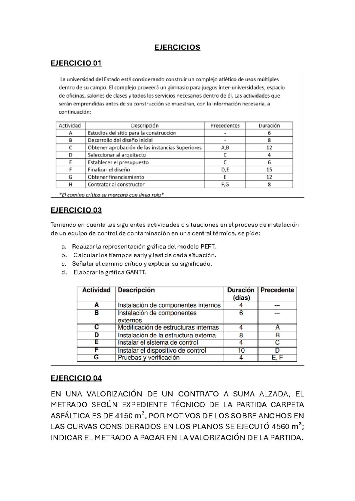 Trabajo Practico Costos Y Presupuestos - EJERCICIOS EJERCICIO 01 ...