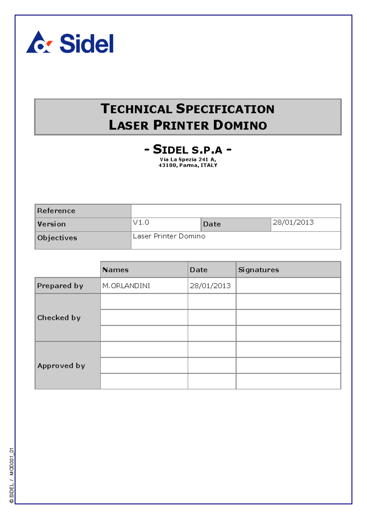 Master Printer Domino Laser - Technical Specification V1.0 - Studocu