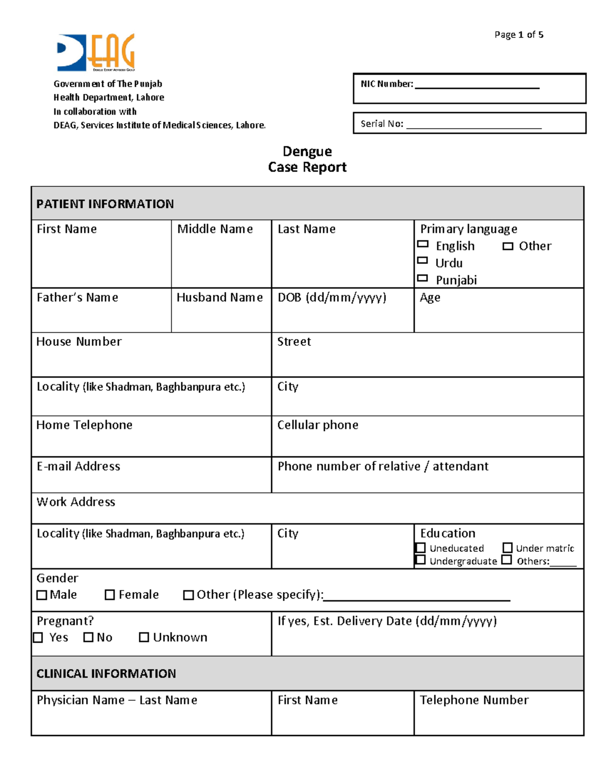 Dengue Case Report - Patient Information & Clinical Details - Studocu