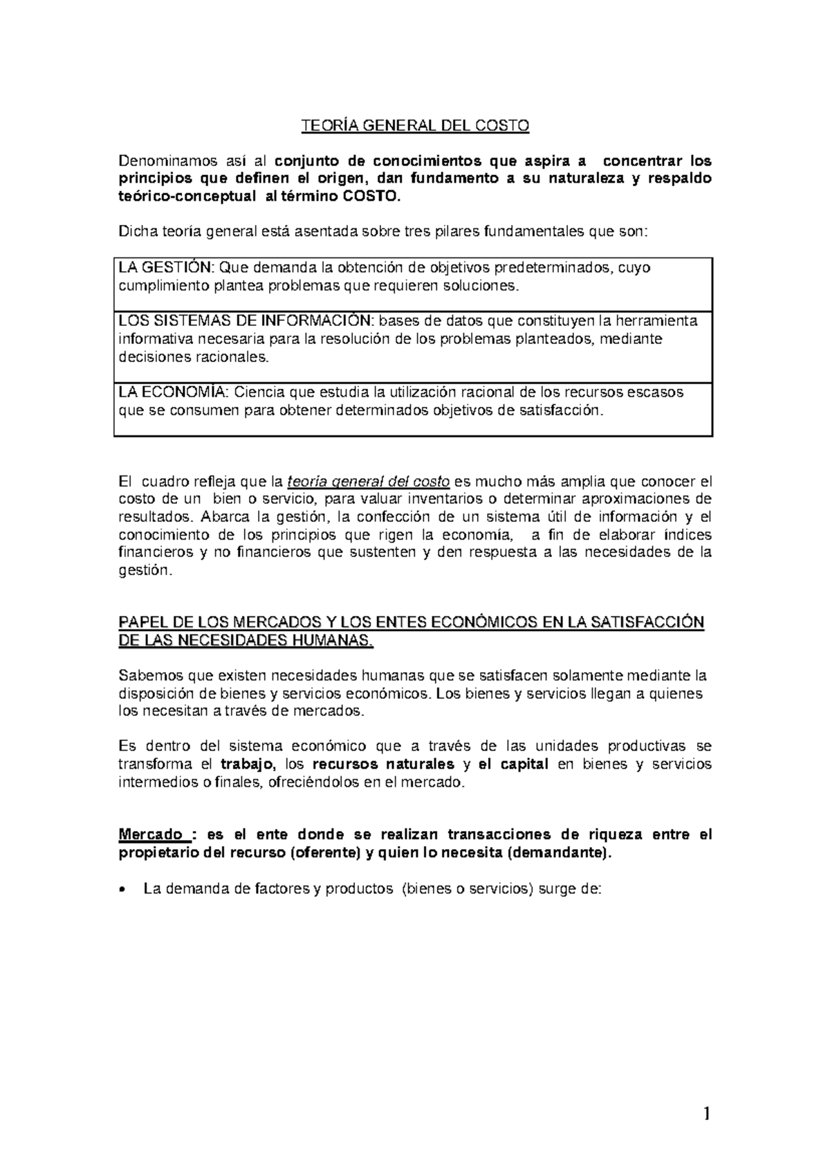 Teoría General del Costo - Curso de Costos (PDF) - Studocu