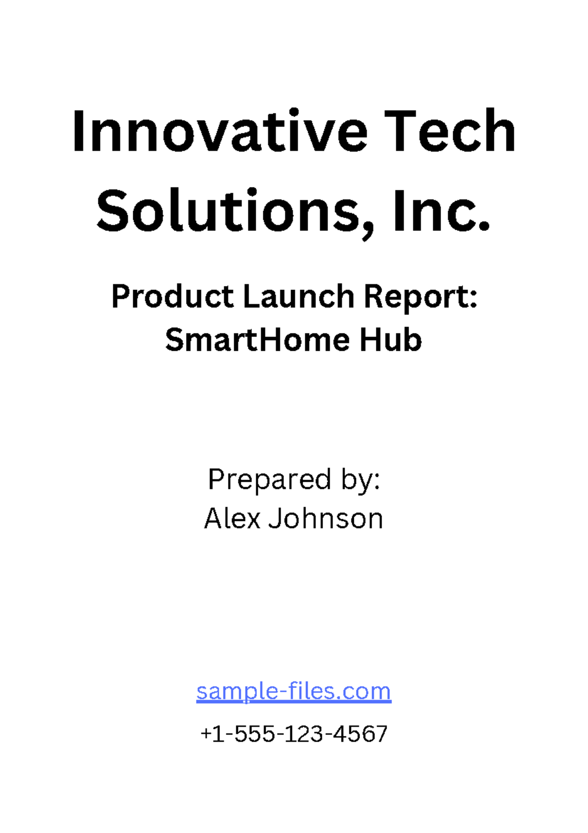 Innovative Tech Solutions, Inc. SmartHome Hub Launch Report - Studocu