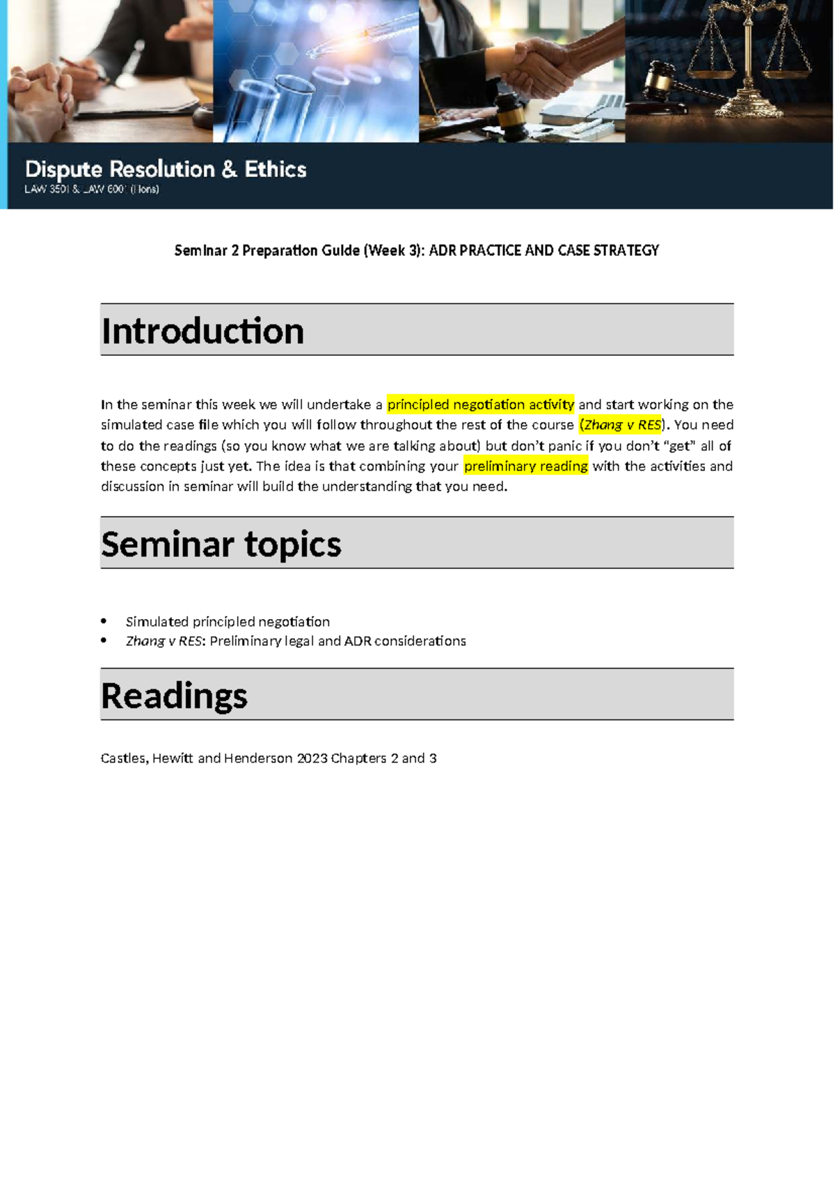 DRE 2025 Seminar 2 Prep: ADR Practice & Case Strategy Guide - Studocu