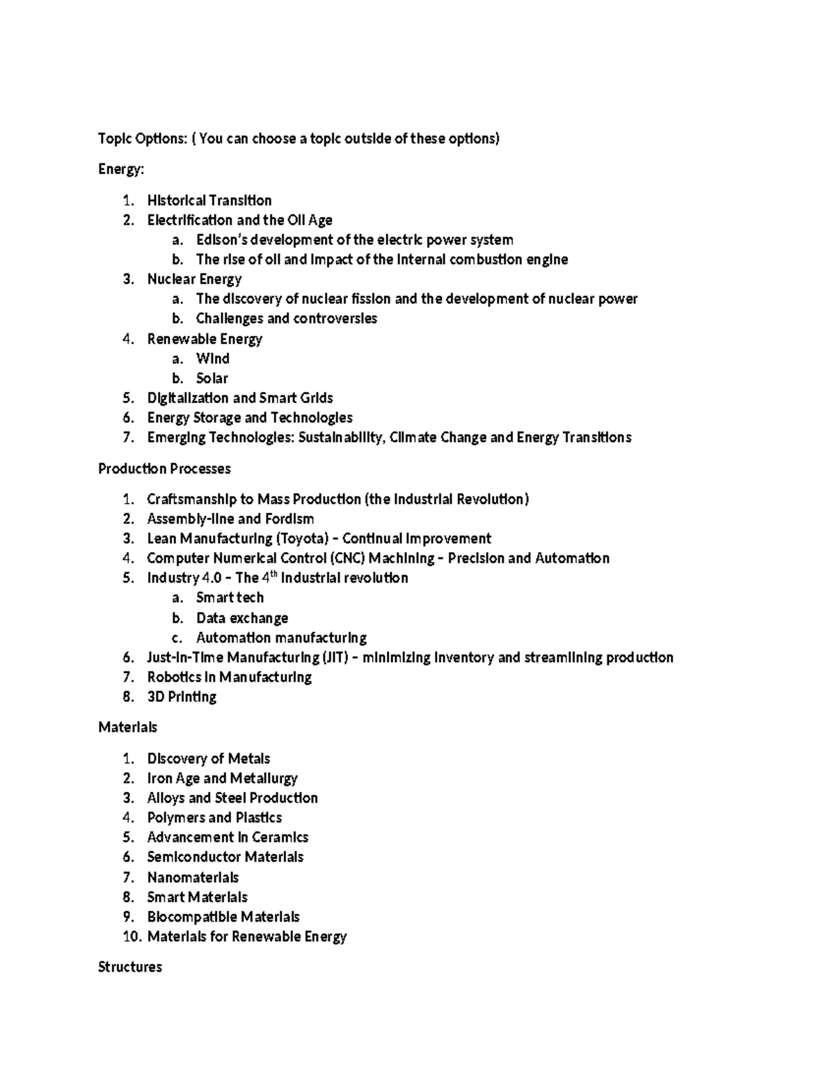ENGG 481 Technology and Society - Key Topics for Group Project #1 Guide ...