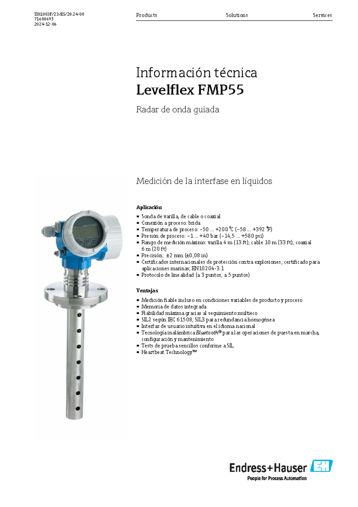 TI01003 FES 2824-00 - Apuntes sobre el Levelflex FMP55 y su Medición de ...