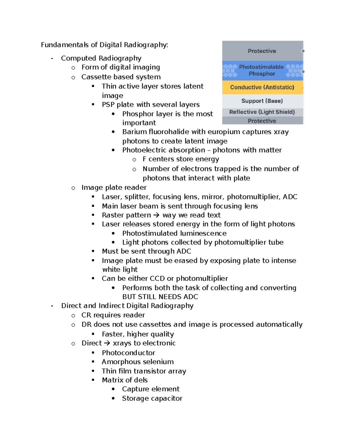 Fundamentals of Digital Radiography: CR and DR Overview - Studocu