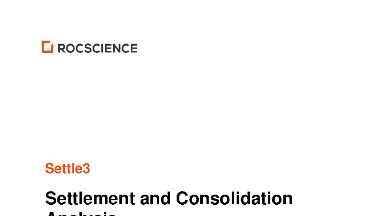 Settle3 Settlement & Consolidation Analysis Theory Manual 2025 - Studocu