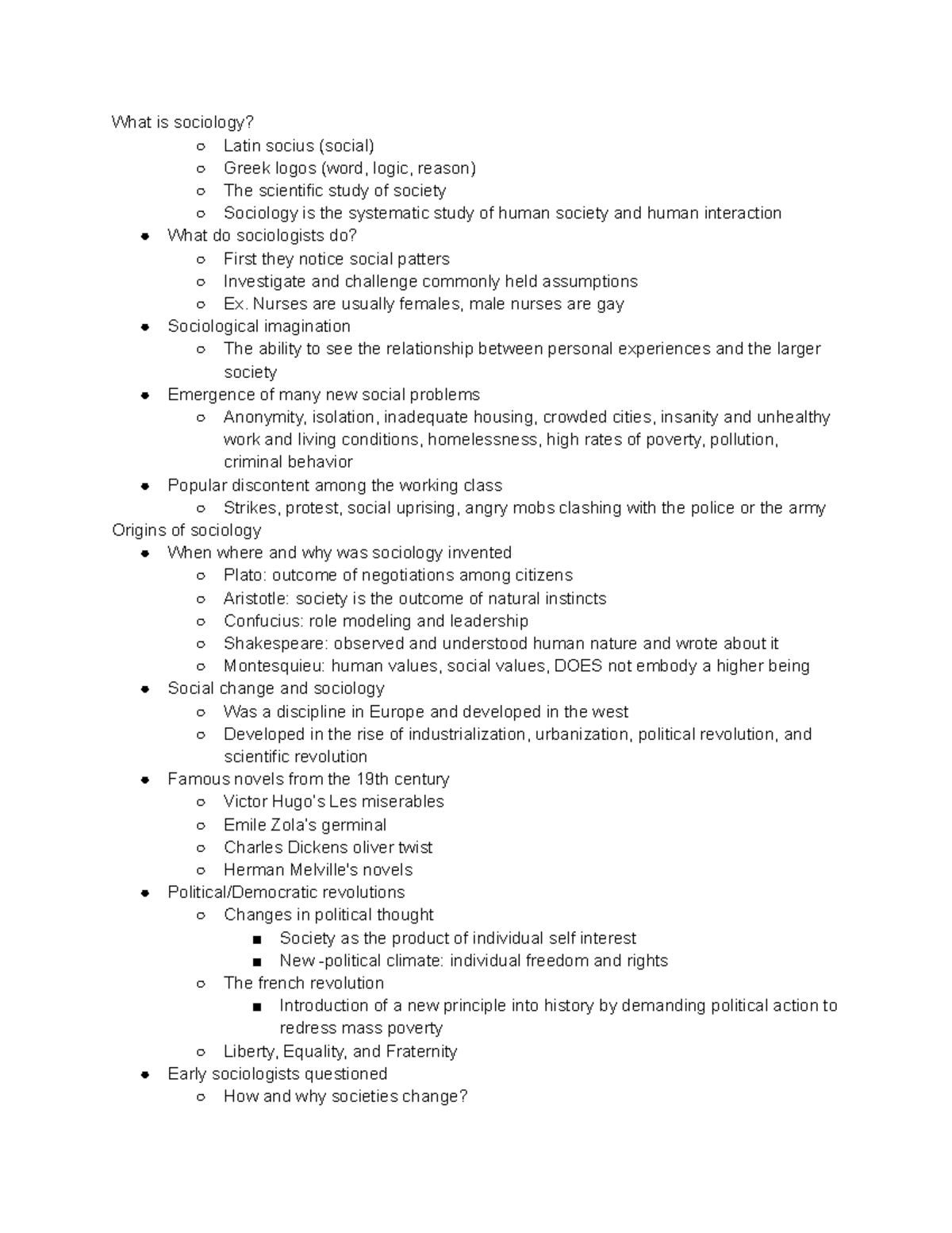 SOC 1101 - Introduction to Sociology: Key Concepts and Theories - Studocu