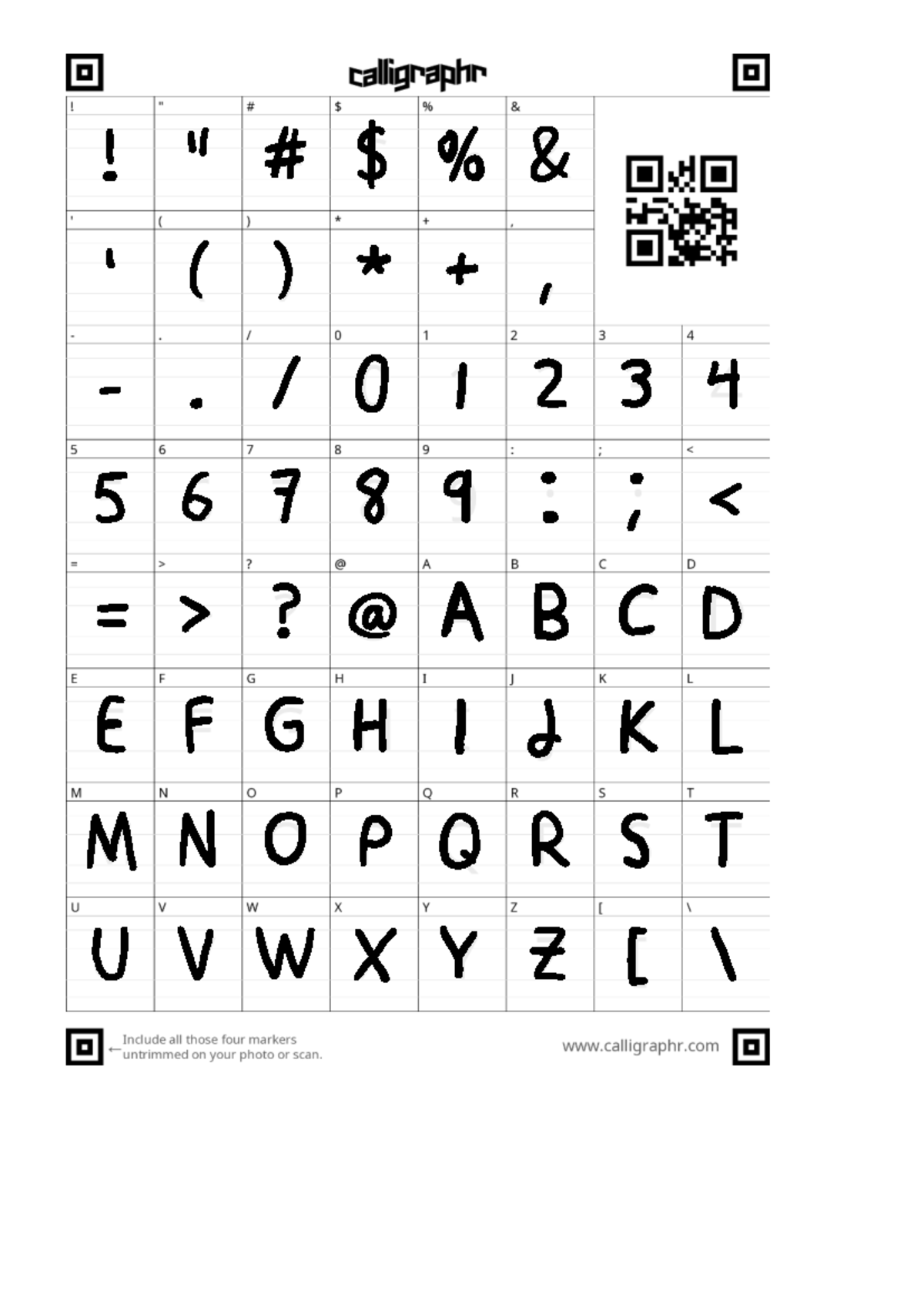 Calligraphr template for course code 1 - Studocu