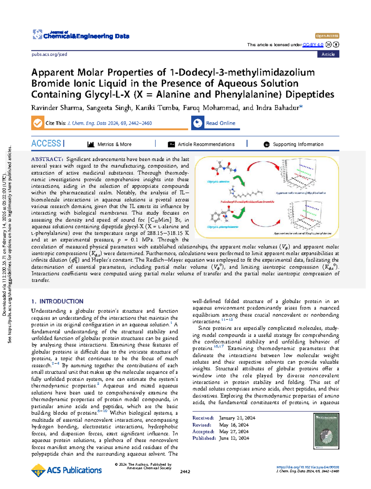 Apparent Molar Properties of [C12MIM]Br in Aqueous Solutions - Studocu