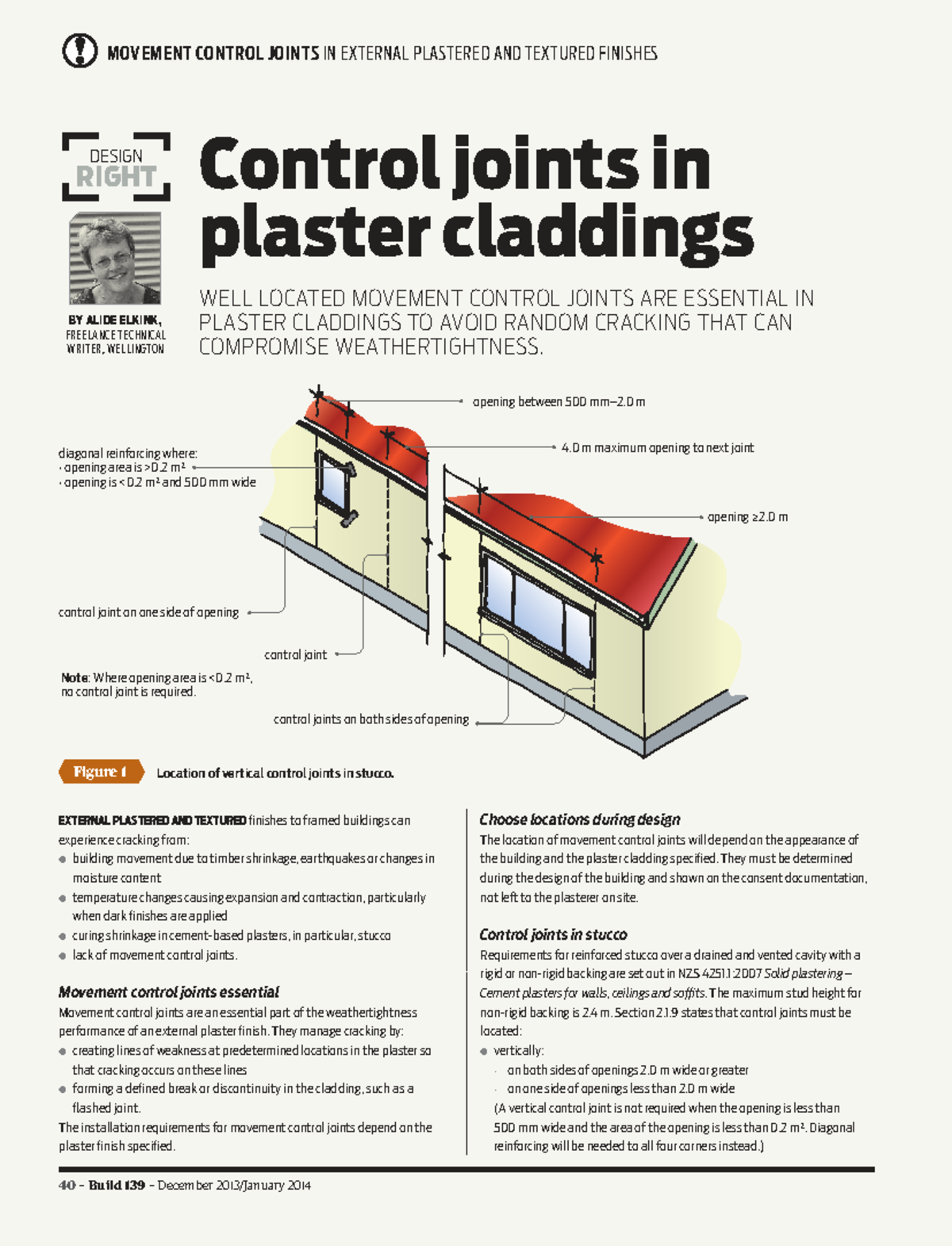 Build 139: Design Right - Control Joints in Plastered Finishes - Studocu