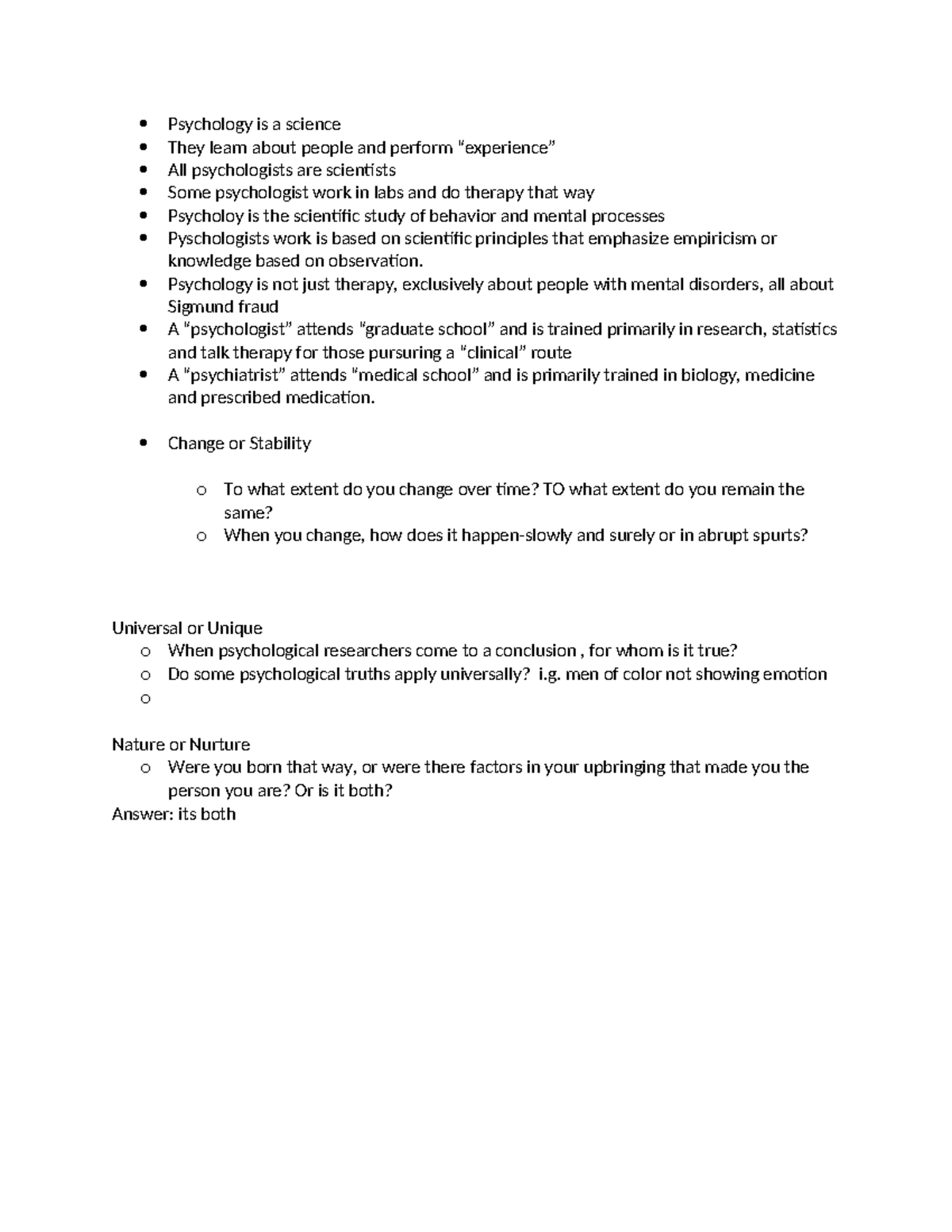 PSY 101: Introduction to Psychology - Key Concepts and Insights - Studocu