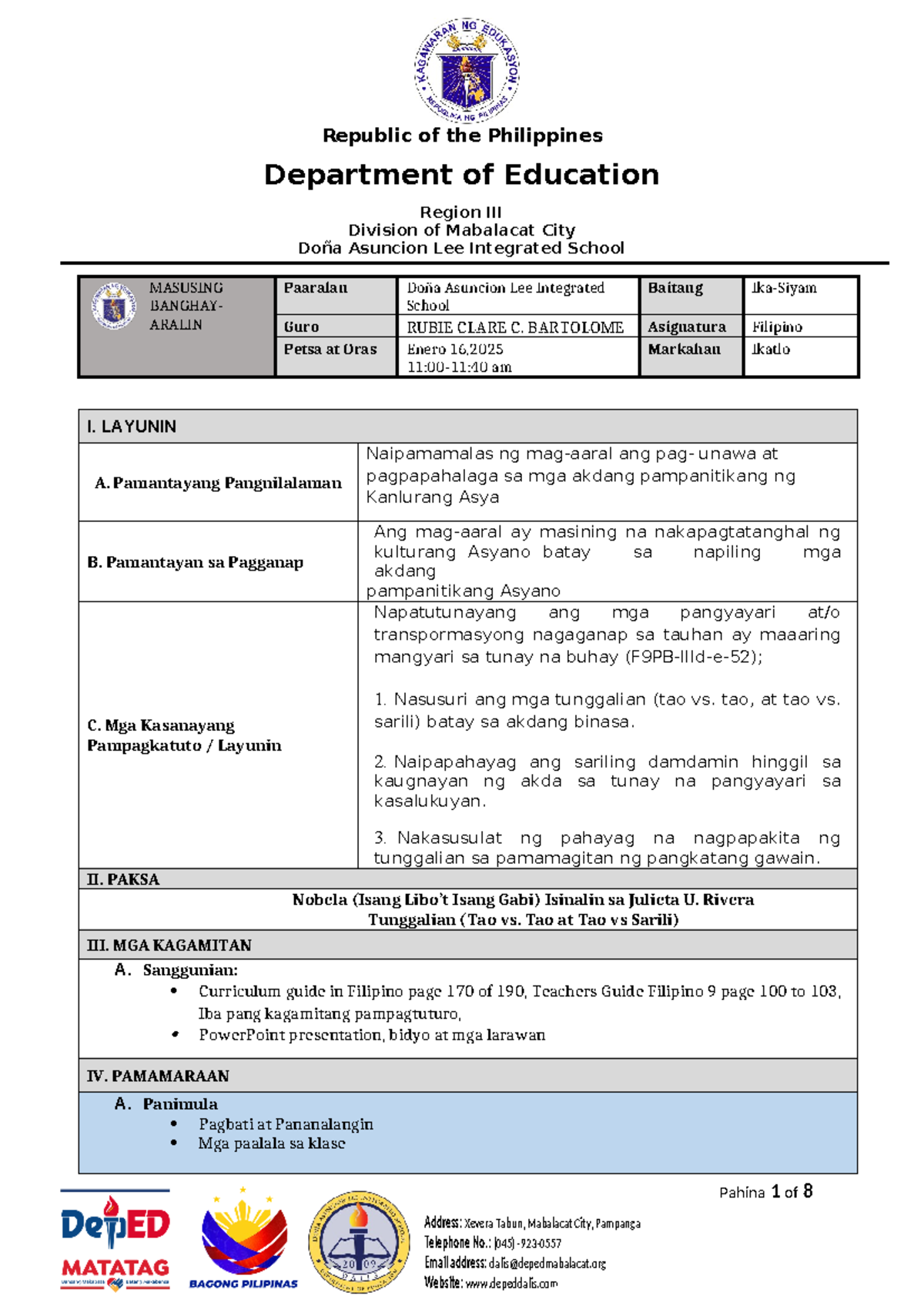 Rubie-DLP- Filipino Lesson Plan on 