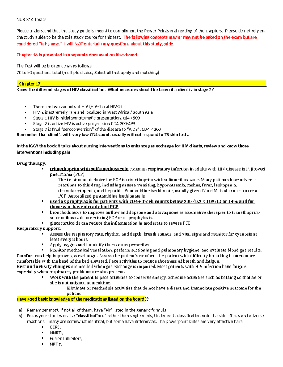 NUR 314 Exam 2 Study Guide: Key Concepts and Review - Studocu