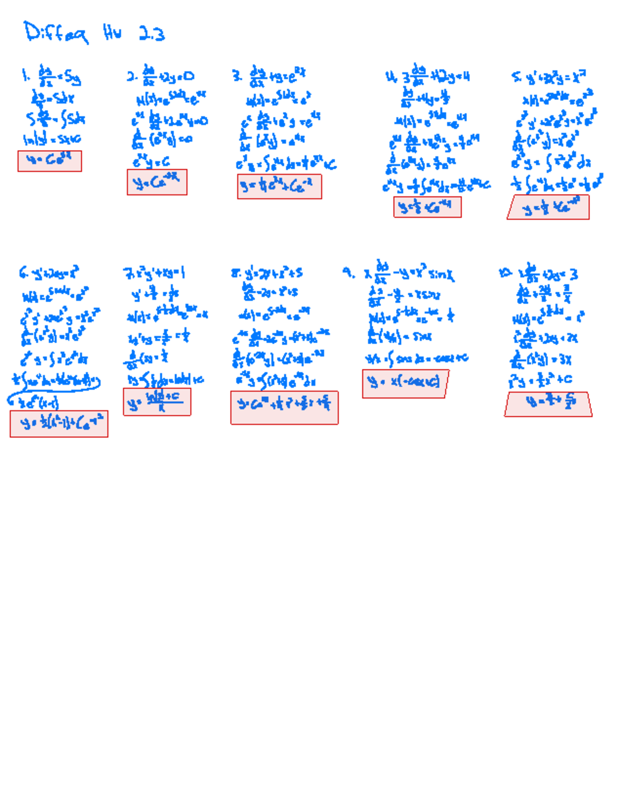 Difeq HW 2 - Homework Solutions and Notes - Studocu