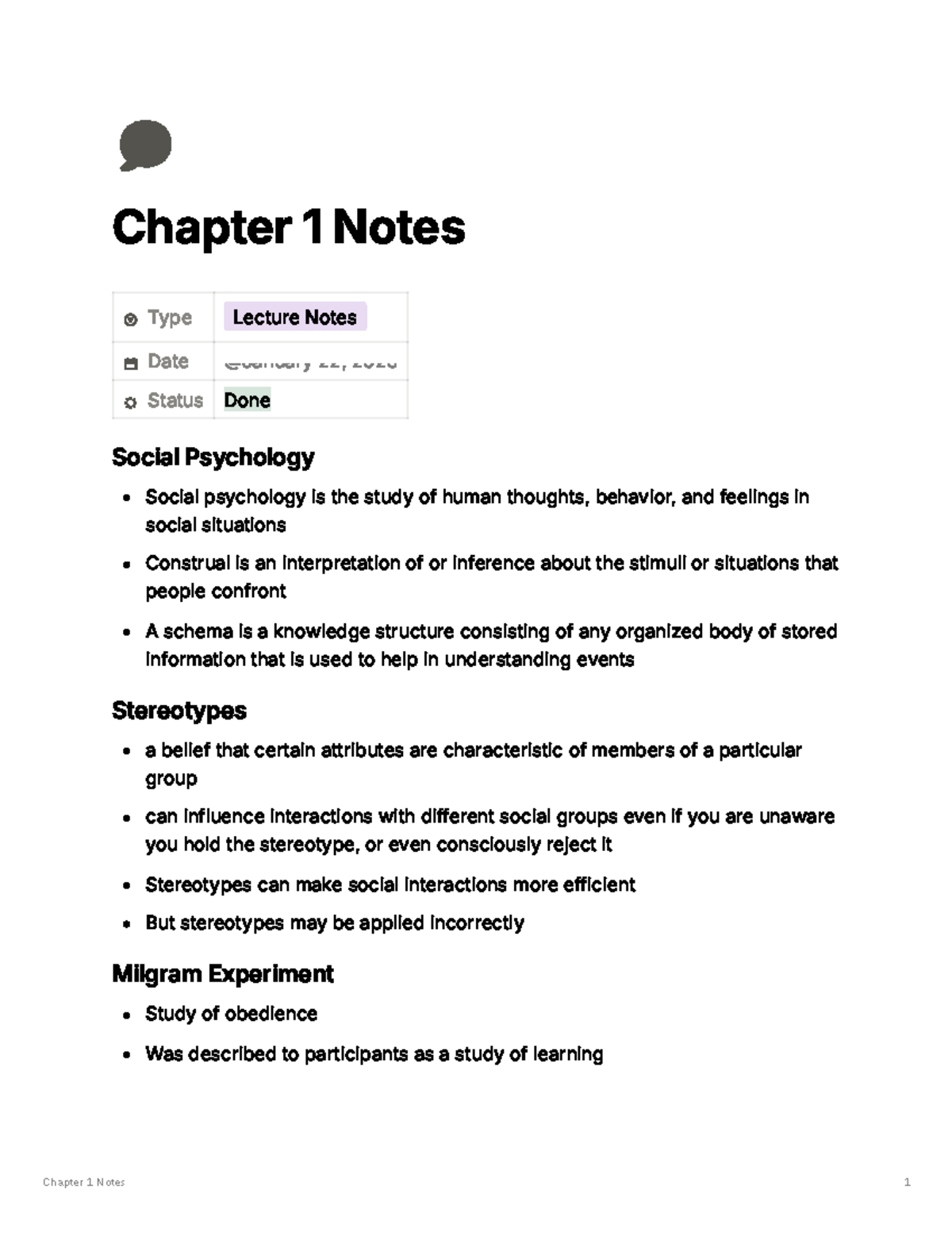 Social Psychology Lecture Notes - Chapter 1 - Studocu