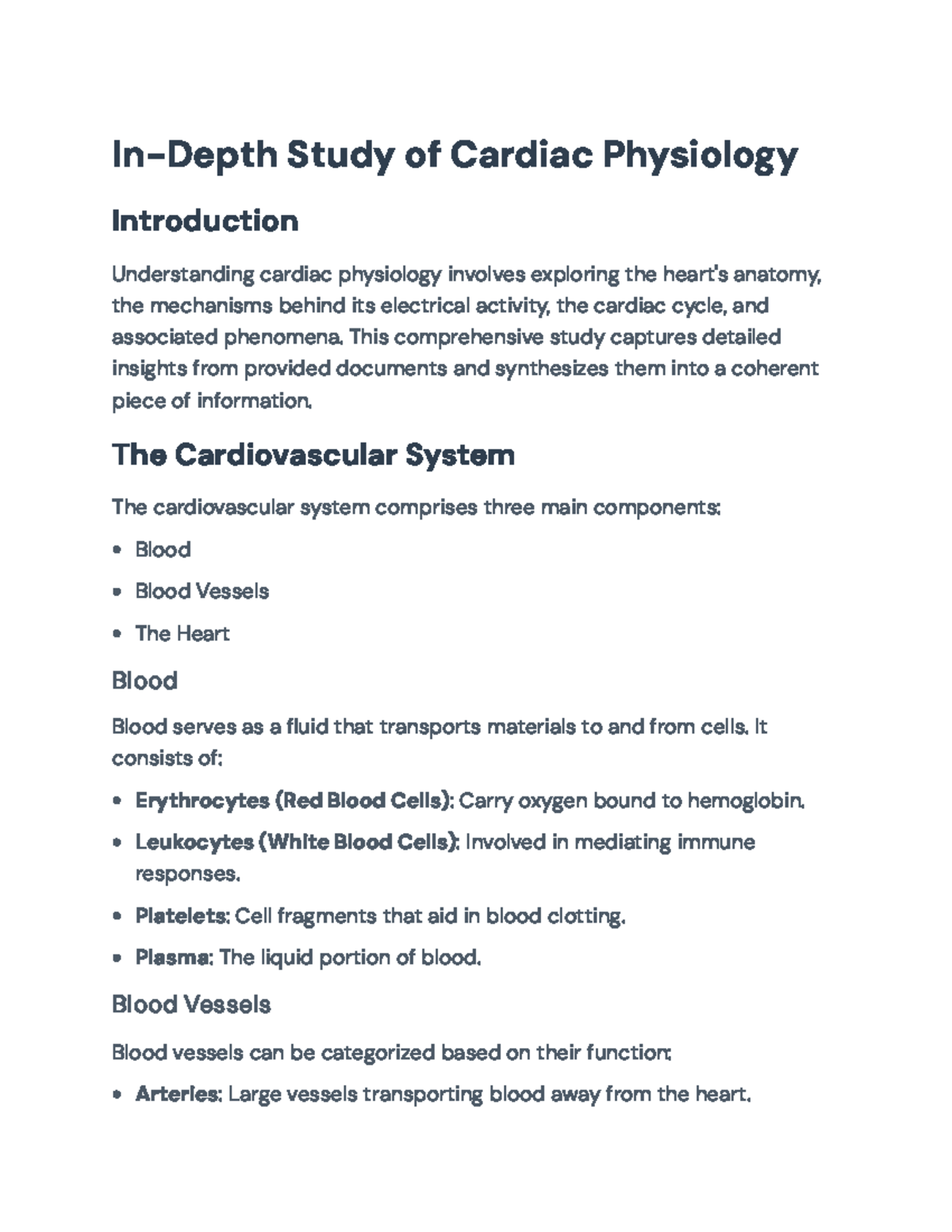 Cardiac Physiology (BIO 301): Anatomy and Function of the Heart - Studocu