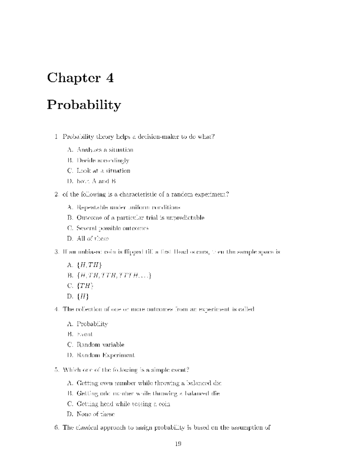 Test Module 2 - Dece: Chapter 4 Probability Concepts and Exercises ...