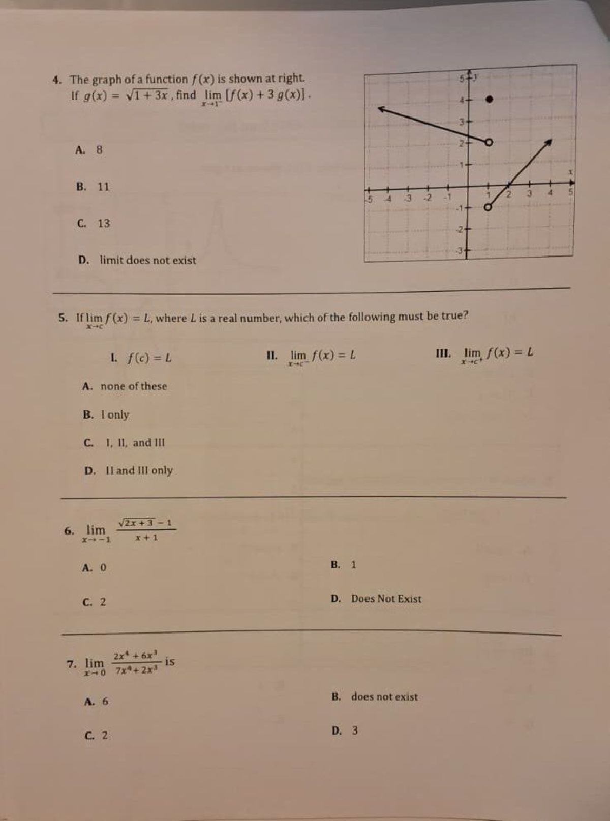 Calculus 2 - Limits and Continuity Exam Review - Studocu